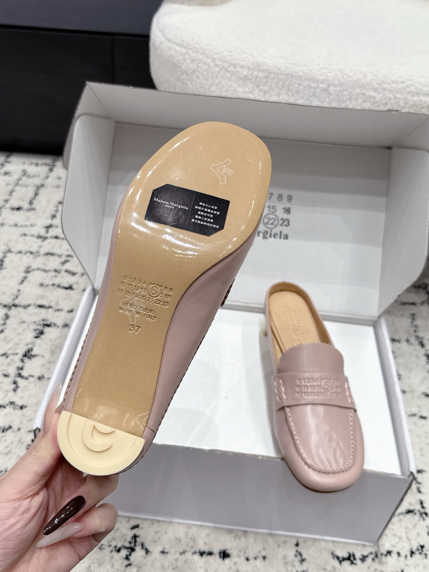 Maison Margiela 2026 Mid-Heel Loafers Mules 35mm Cowhide Suede 924855