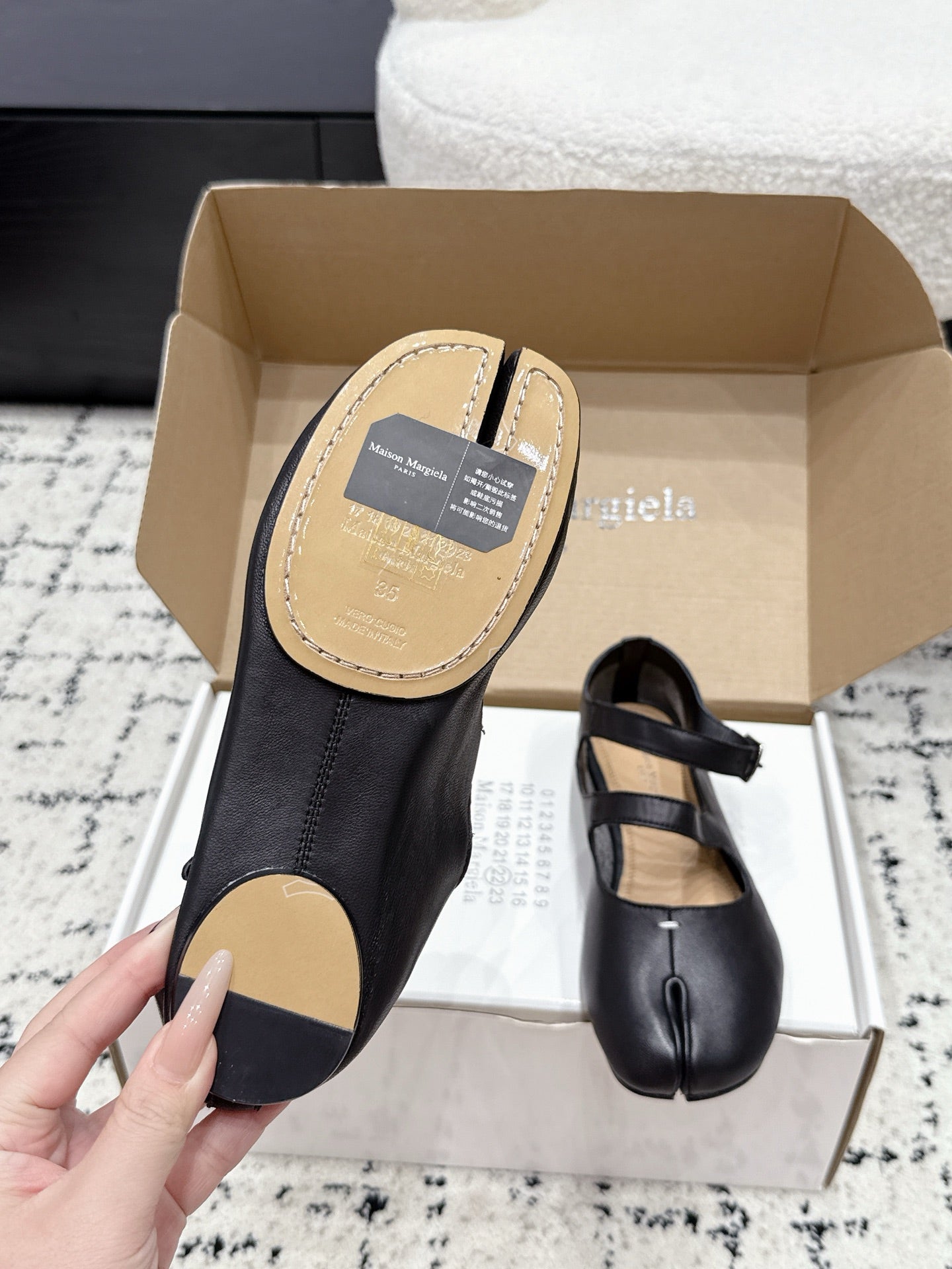 Maison Margiela 2026 Mary Jane Ballet Flat Sheepskin 923257