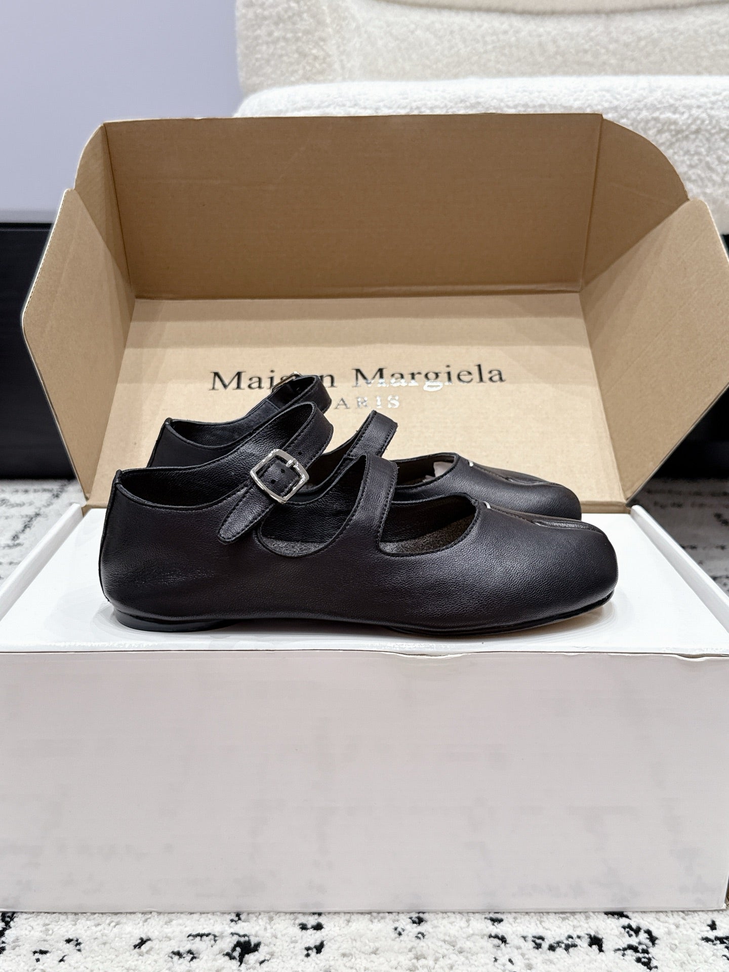 Maison Margiela 2026 Mary Jane Ballet Flat Sheepskin 923257