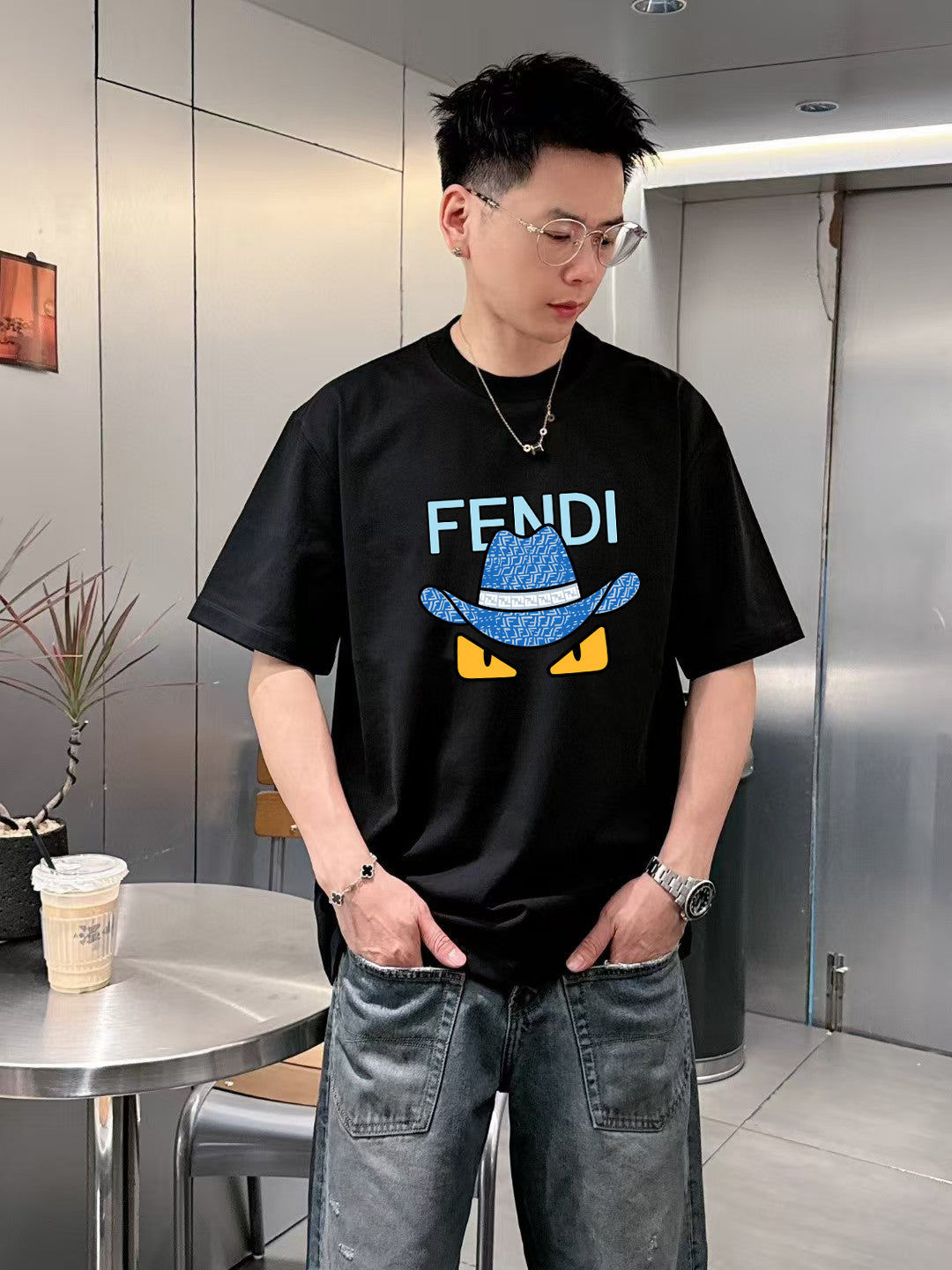 Fendi 2026 Men's Short-Sleeve T-Shirt Cotton 806072