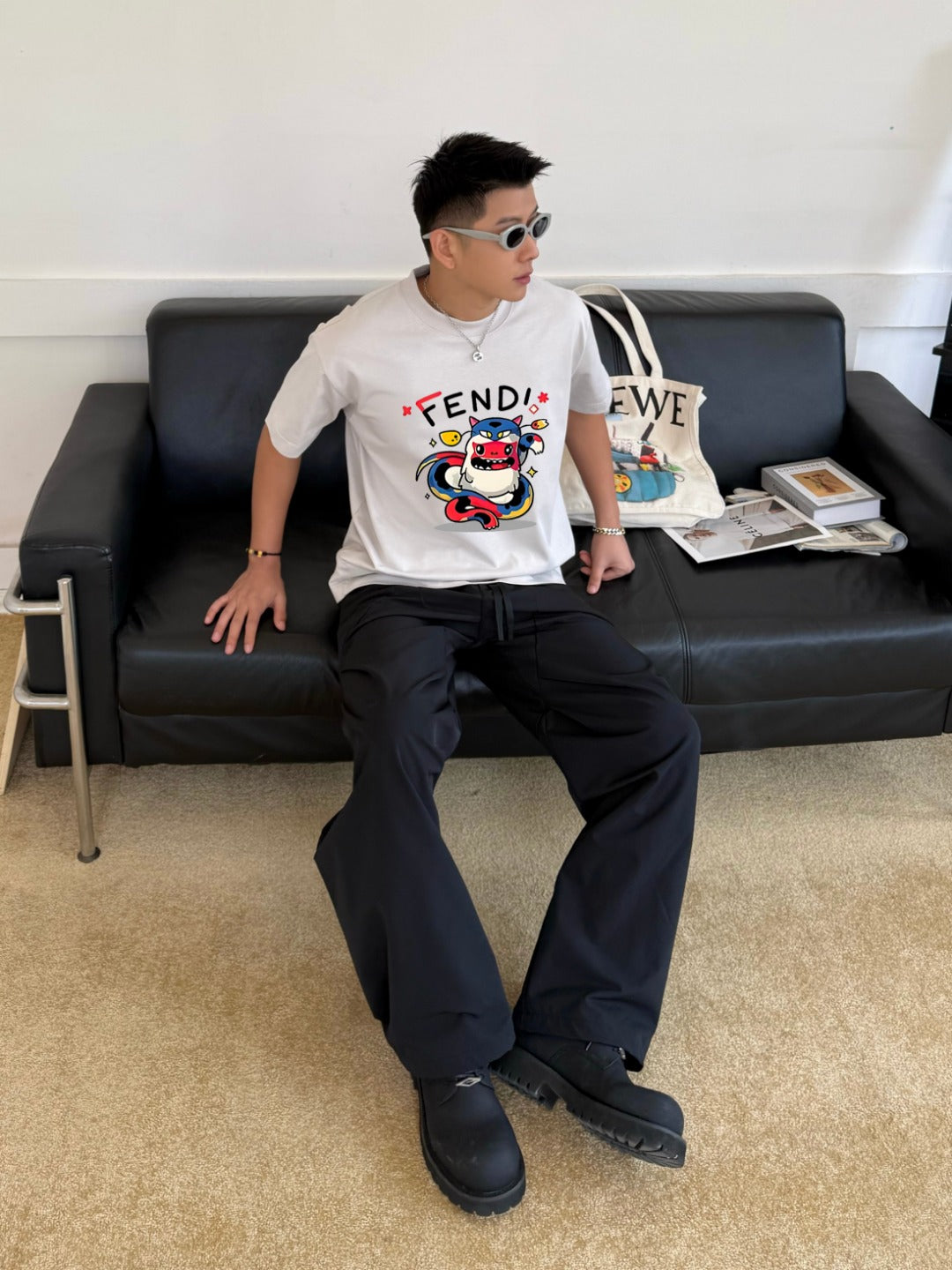 Fendi 2026 Men's Short-Sleeve T-Shirt Cotton 806078