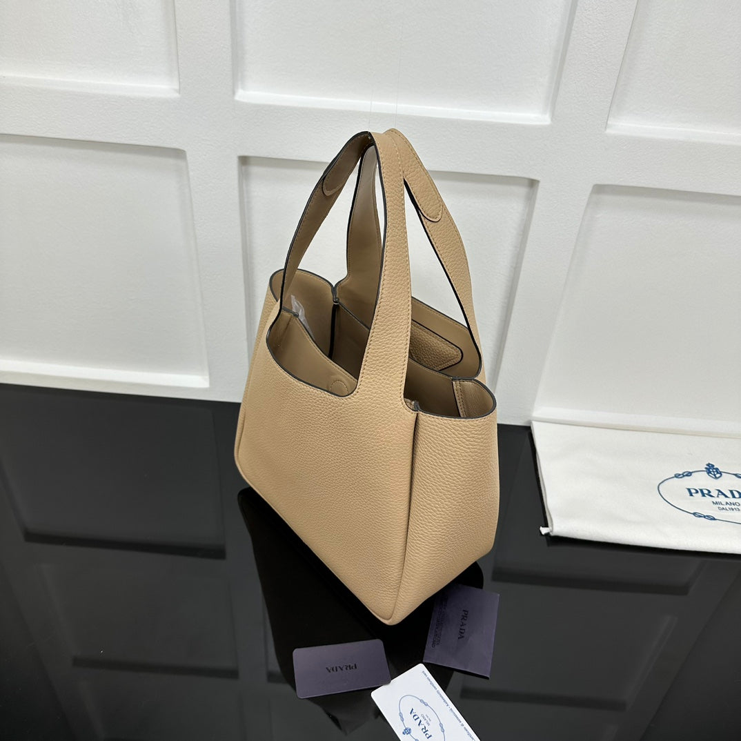Prada 2026 Tote Bag Beige Calfskin