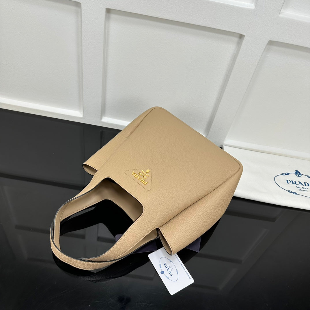 Prada 2026 Tote Bag Beige Calfskin
