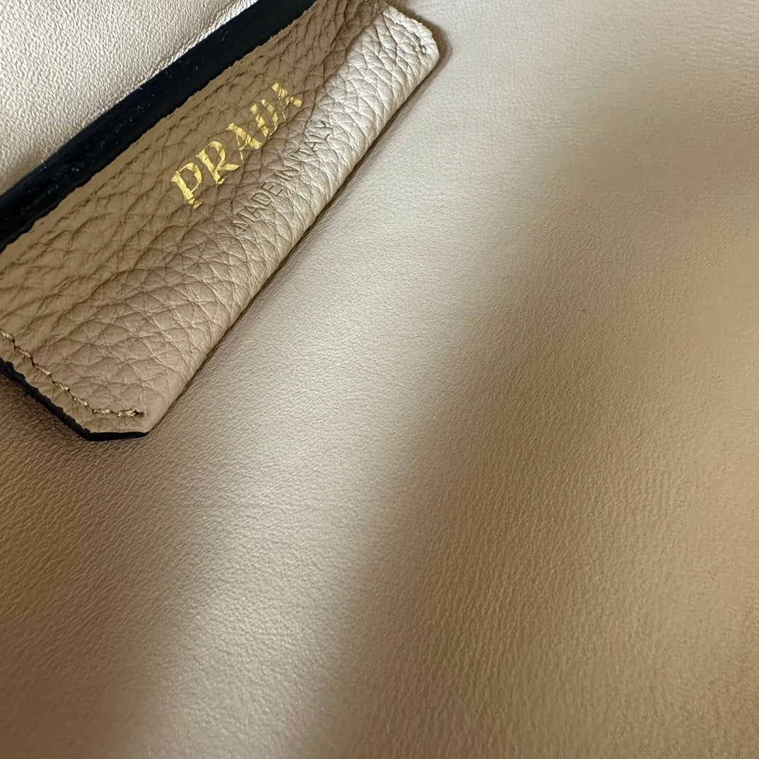 Prada 2026 Tote Bag Beige Calfskin
