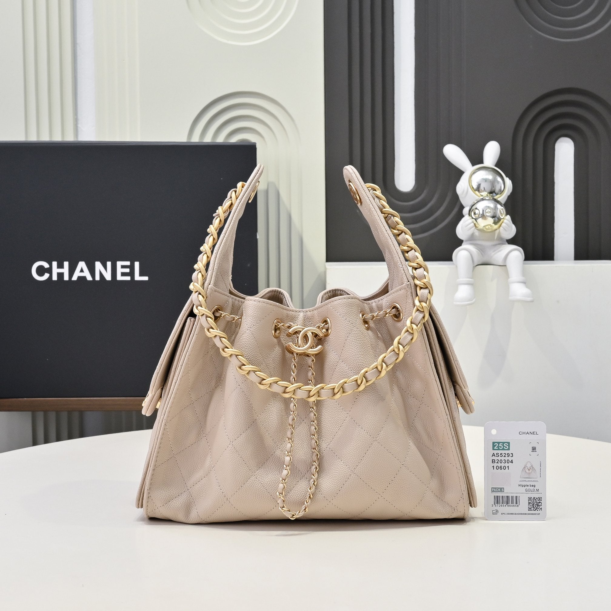 CC 25C Hobo Bag 30cm Grained Calfskin