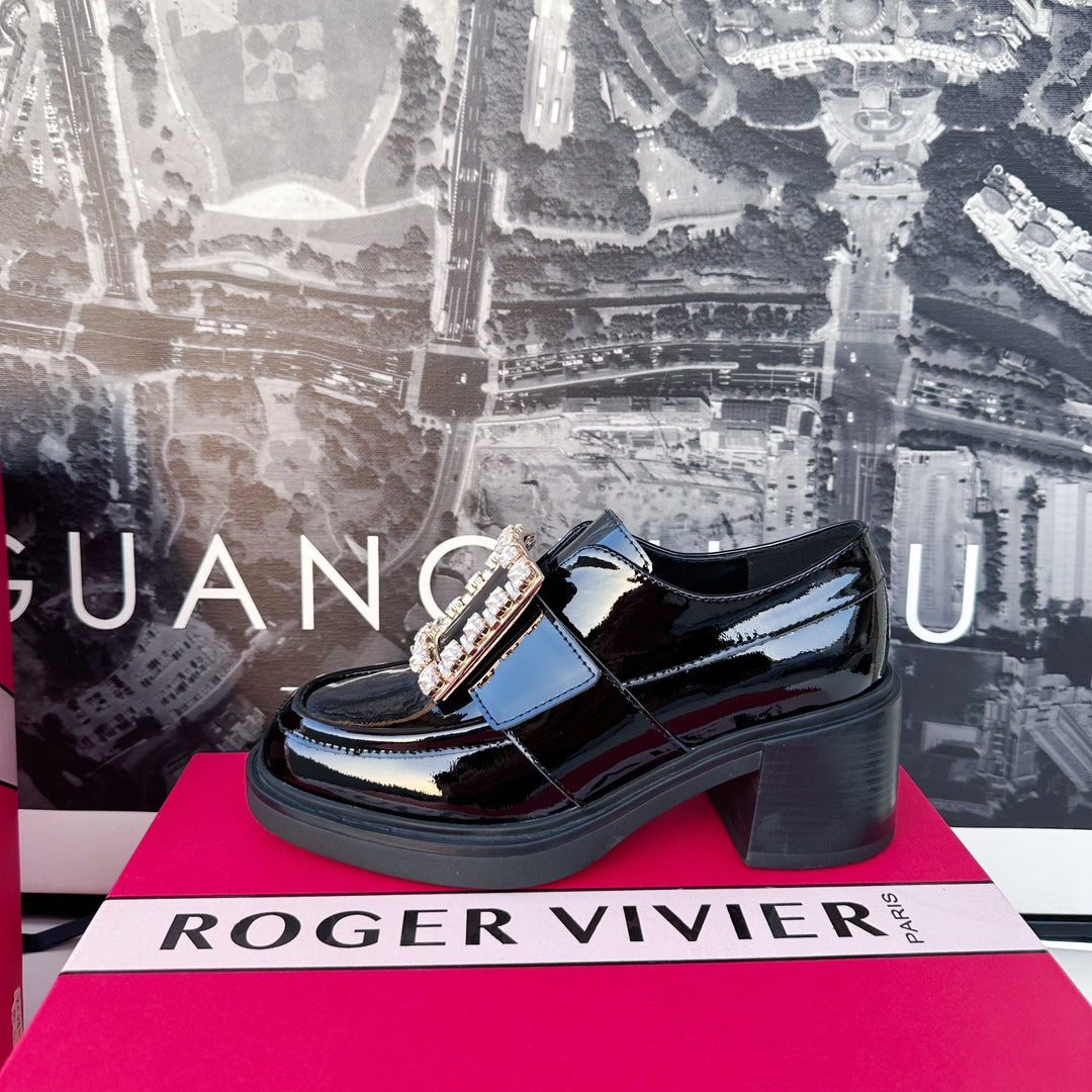 Diamond Loafers Viv Black Cowhide Patent Leather 184411
