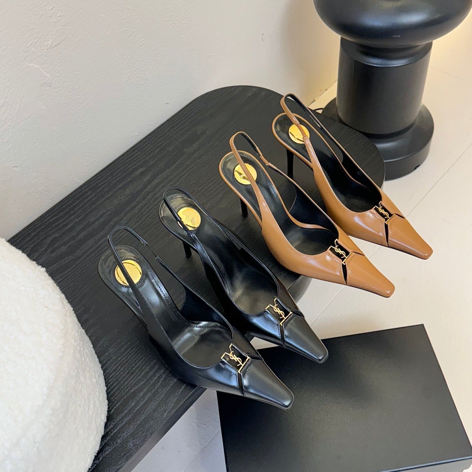 YSL Pointed Toe Slingback 85mm Calfskin