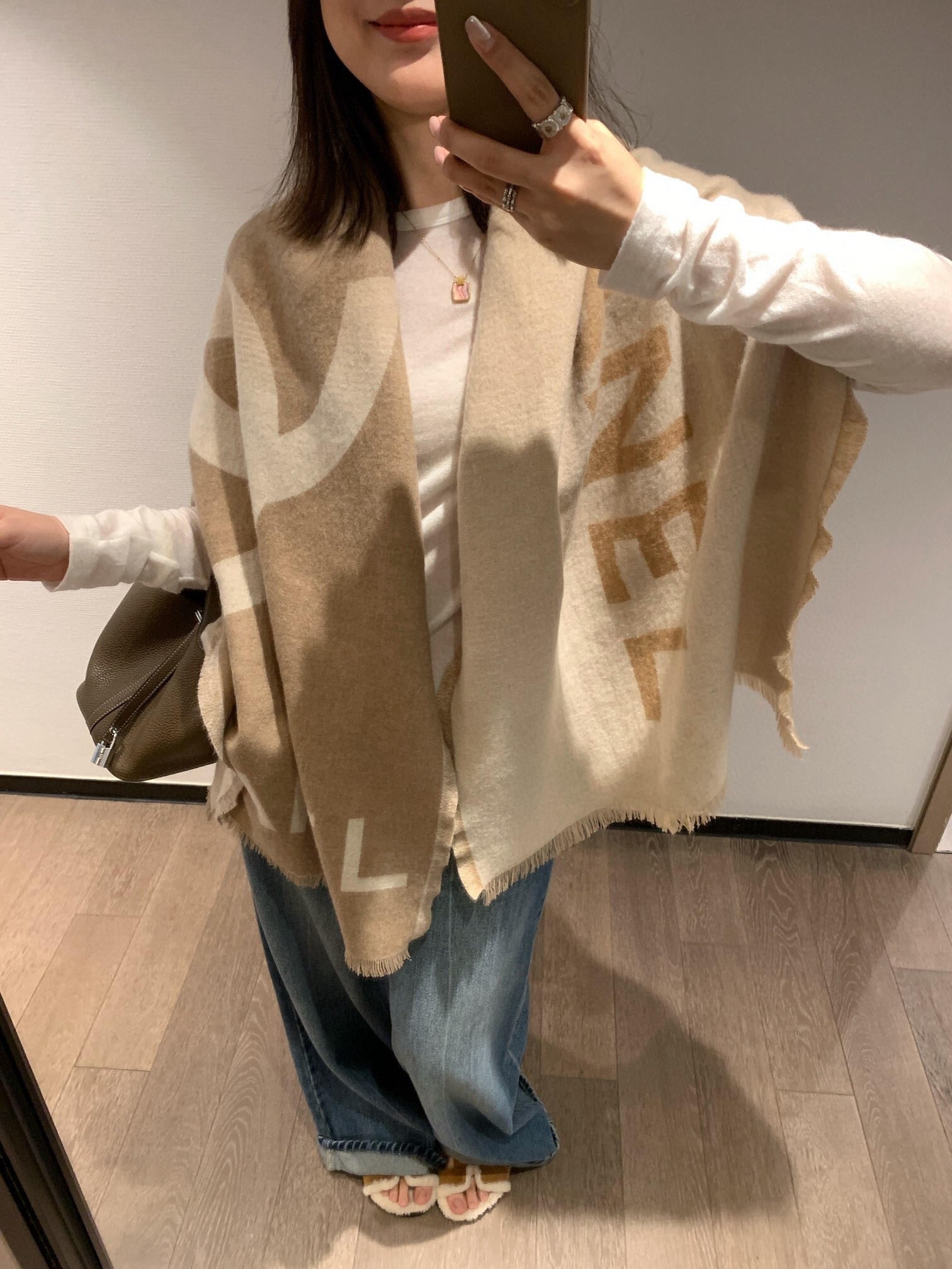 CC Scarf 200 CM In Beige Mix Brown Cashmere 402091