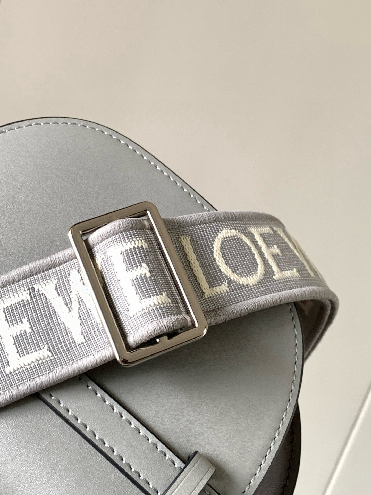 Loewe Saddle Bag 21 Gray Leather 280436