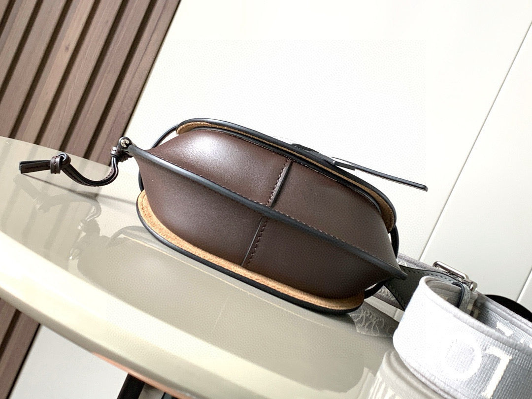 Loewe Saddle Bag 21 Gray Leather 280436