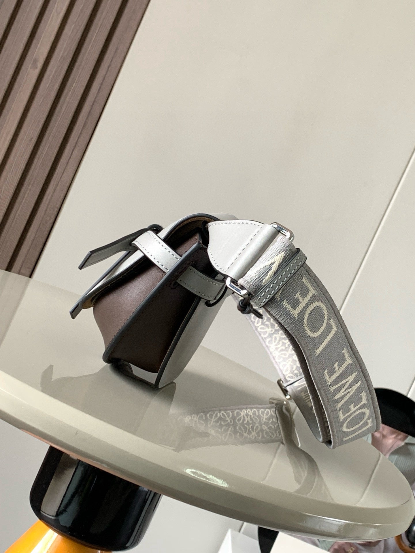 Loewe Saddle Bag 21 Gray Leather 280436