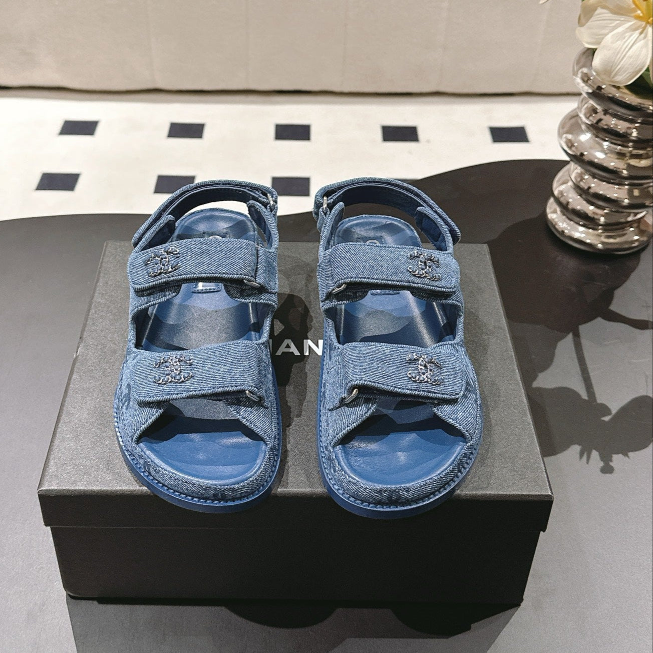 CC 25 Dad Deals Sandals Demin Blue Demin Fabric 237563