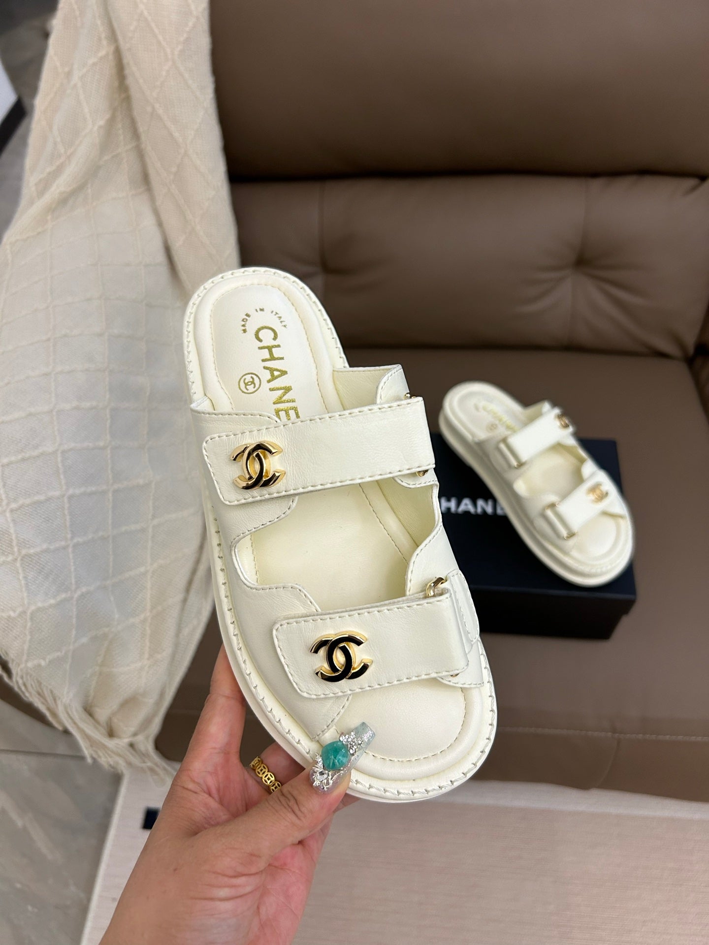 Chanel 2026 Slipper Women's Open Sandals Leather 779323