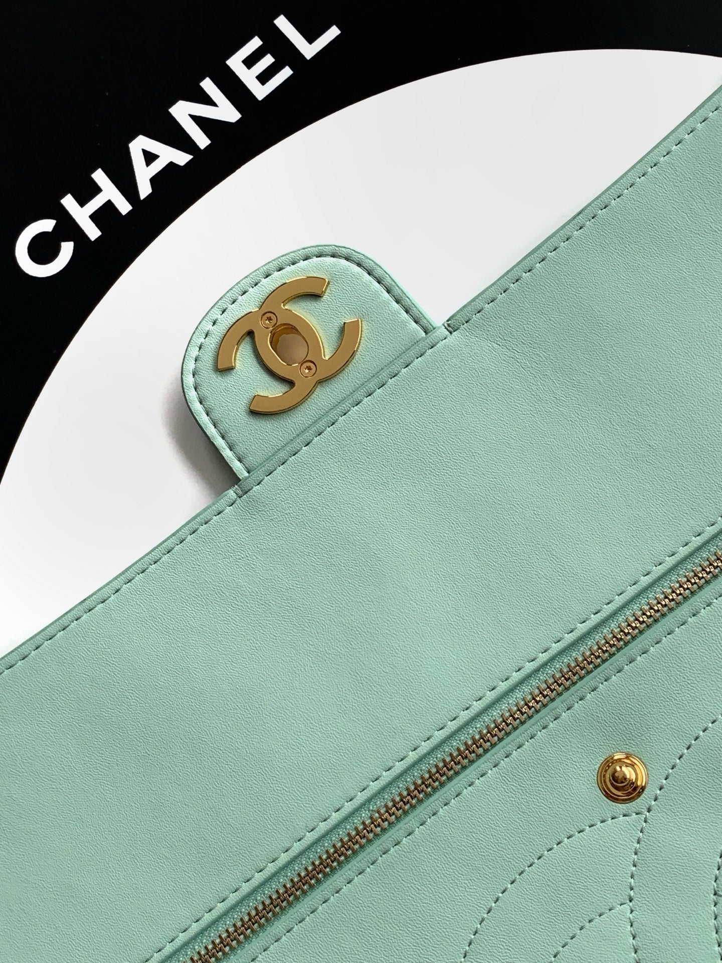 Chanel 2026 Flap Bag Mint Green Suede Leather