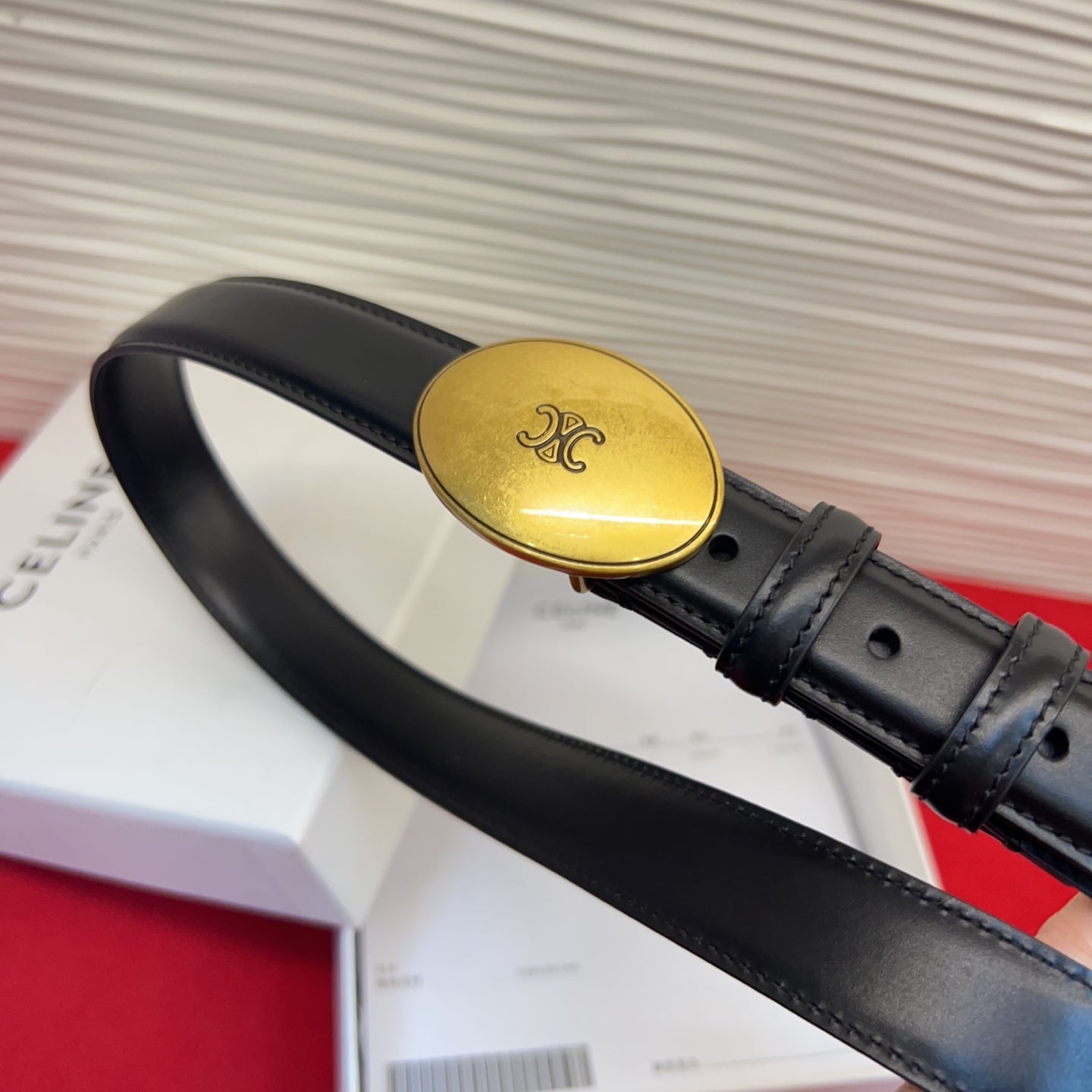 Celine 2026 Teen Triophe Belt 2.5cm Leather