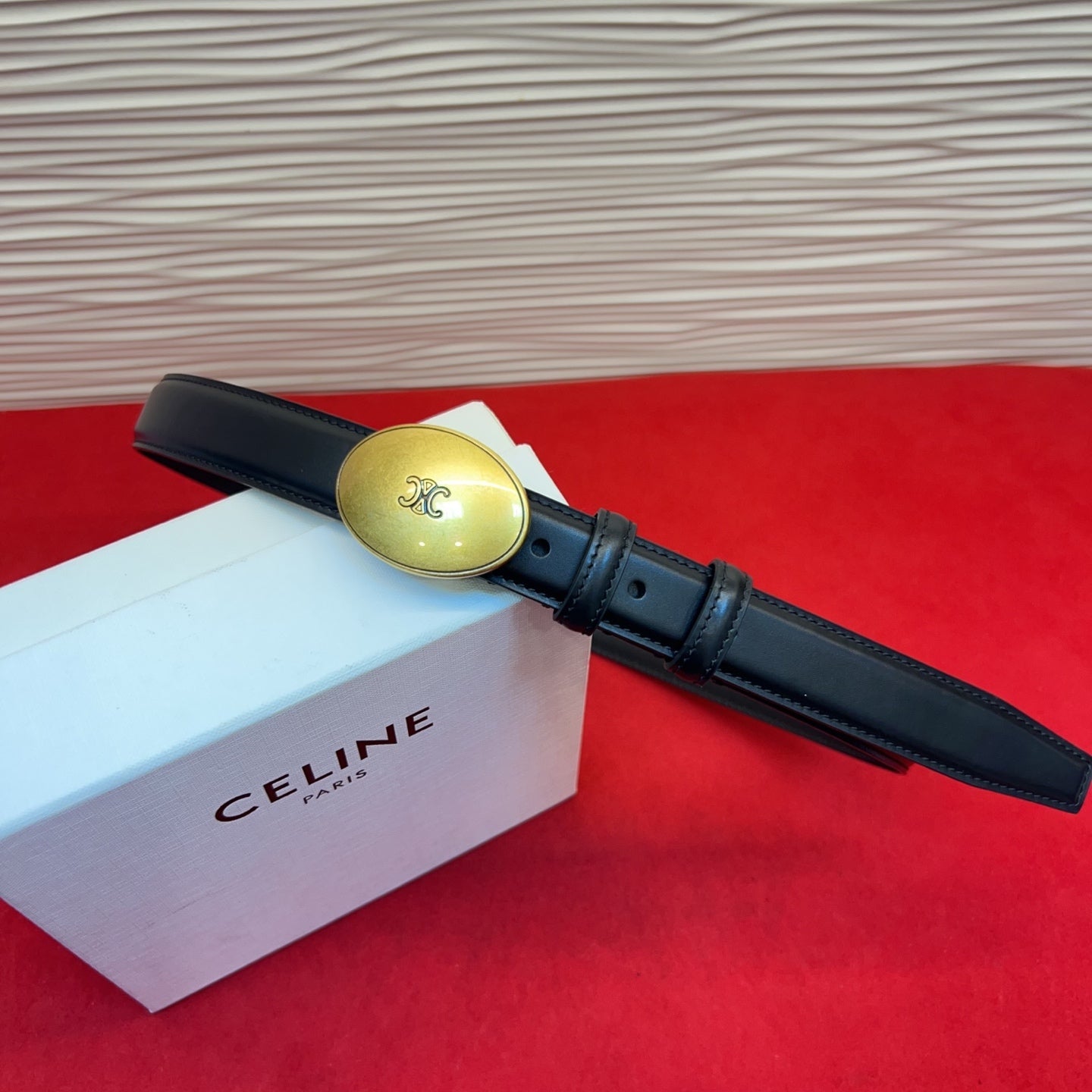 Celine 2026 Teen Triophe Belt 2.5cm Leather