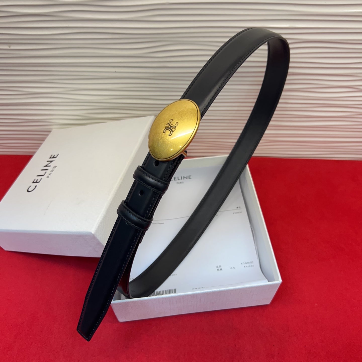 Celine 2026 Teen Triophe Belt 2.5cm Leather