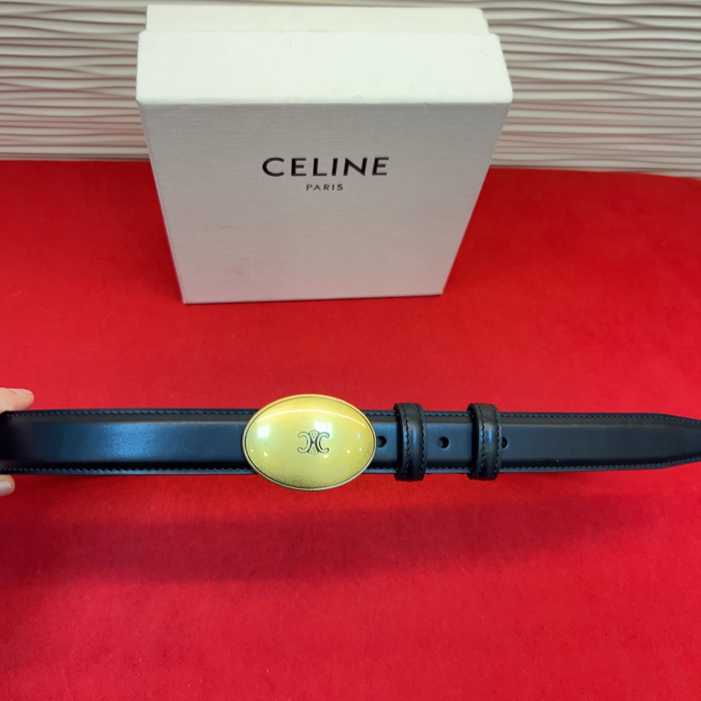 Celine 2026 Teen Triophe Belt 2.5cm Leather
