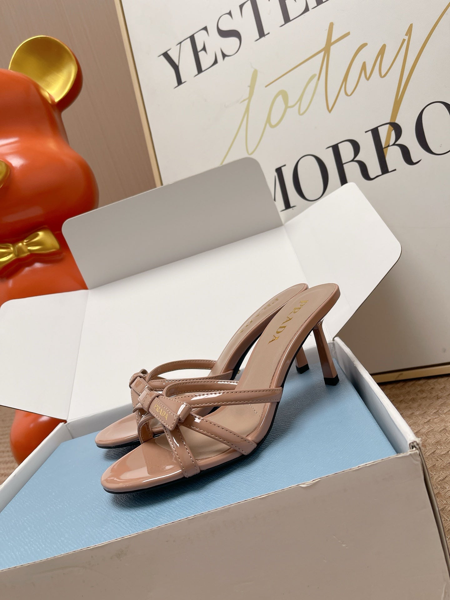 Prada 2026 Sandal 75mm Glossy Leather 854427
