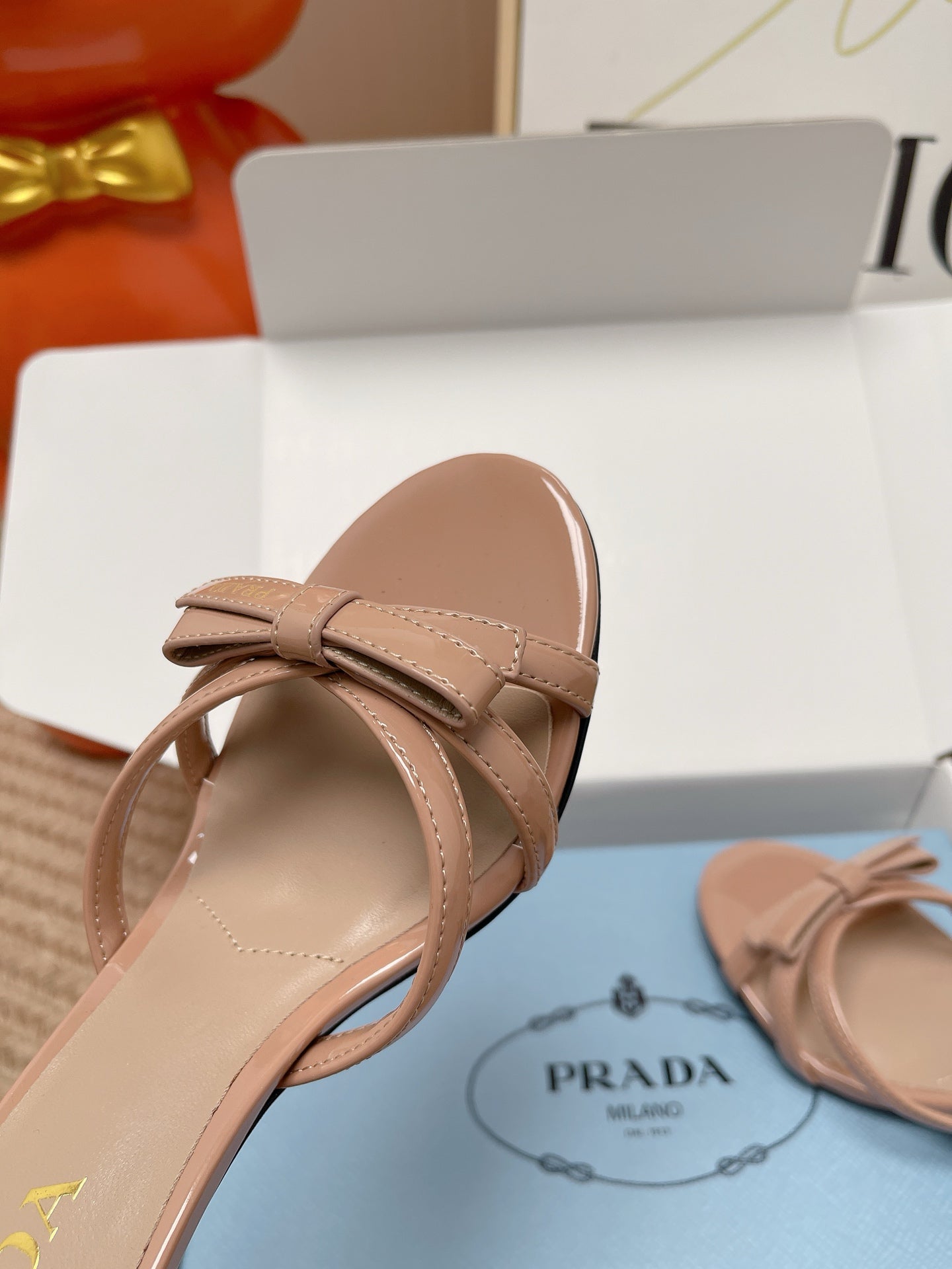 Prada 2026 Sandal 75mm Glossy Leather 854427
