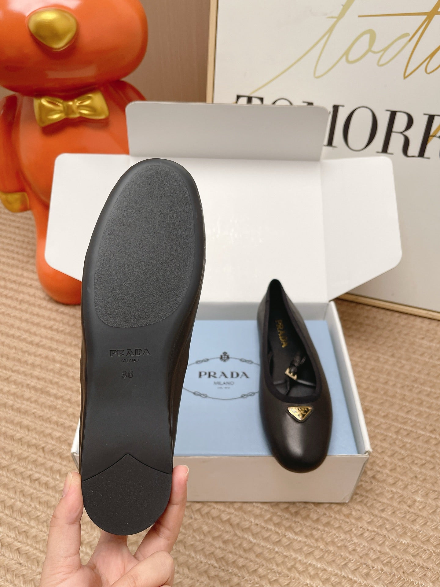 Prada 2026 Ballet Flat Black Leather 854606