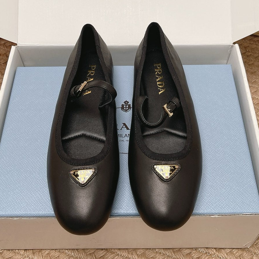 Prada 2026 Ballet Flat Black Leather 854606