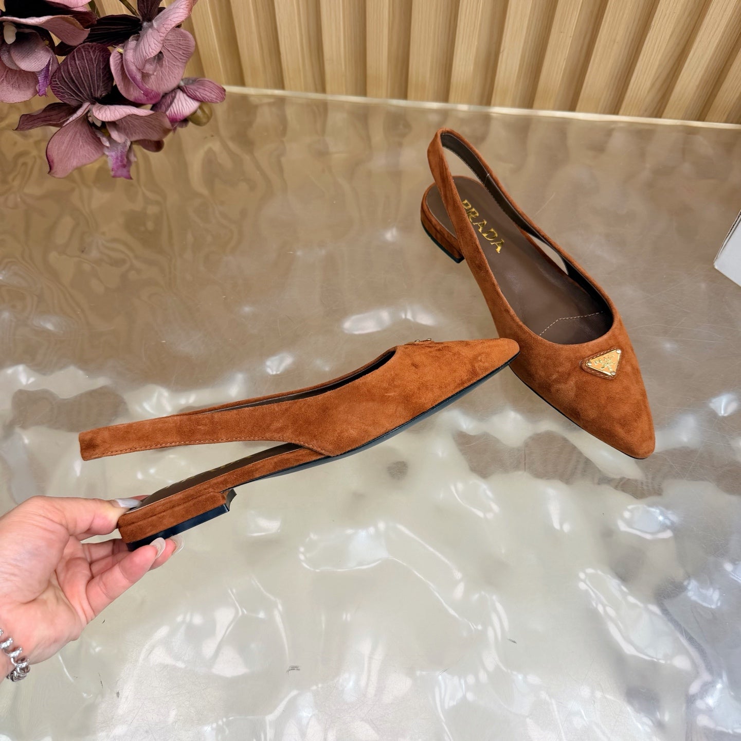 Prada 2026 Slingback Suede Leather 854172