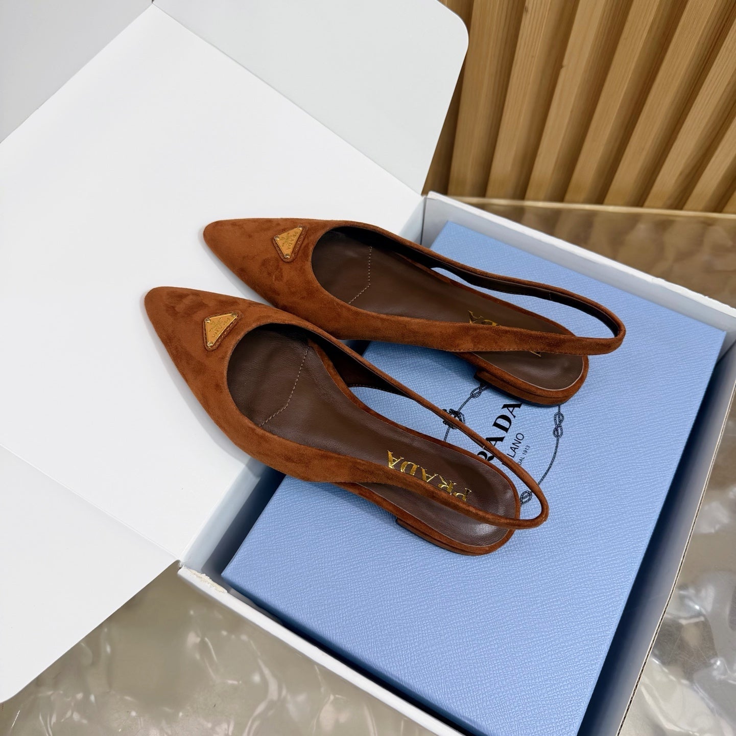 Prada 2026 Slingback Suede Leather 854172