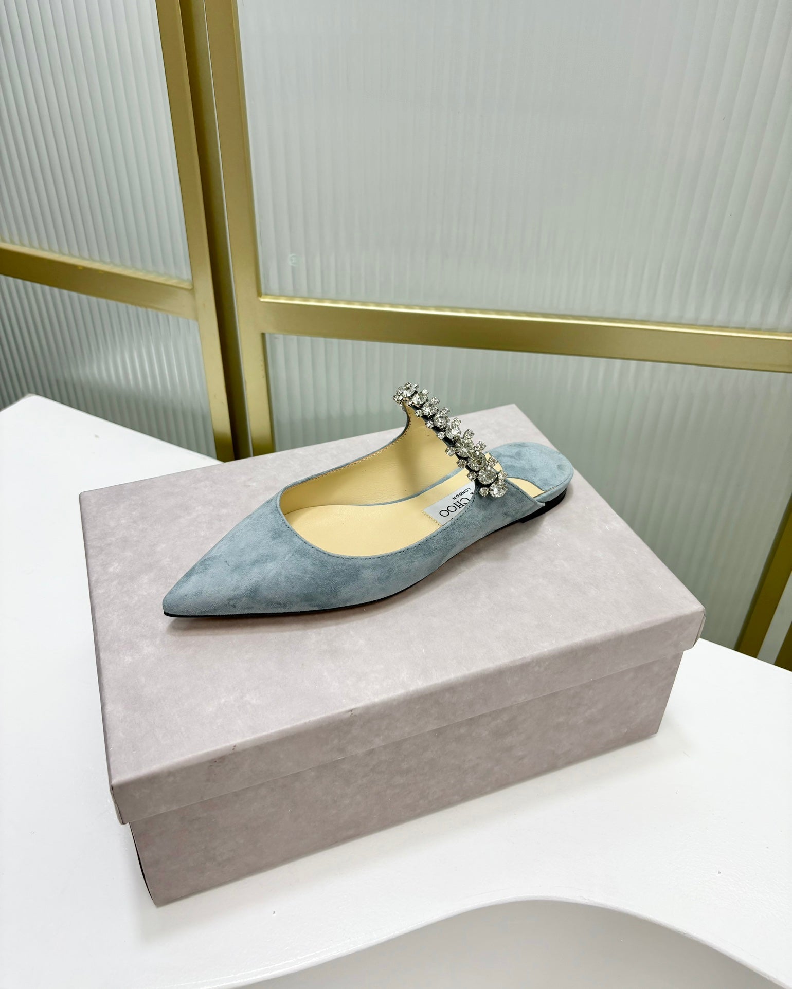 Jimmy Bing In Could Blue Suede Mules 587756