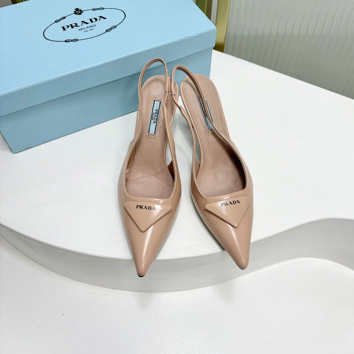 PRA SLINGBACK PUMPS 75MM PATENT LEATHER