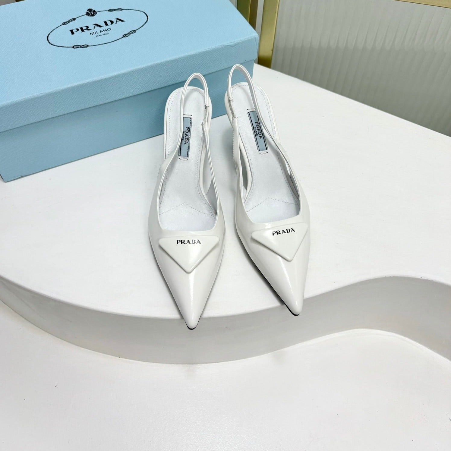 PRA SLINGBACK PUMPS 75MM PATENT LEATHER