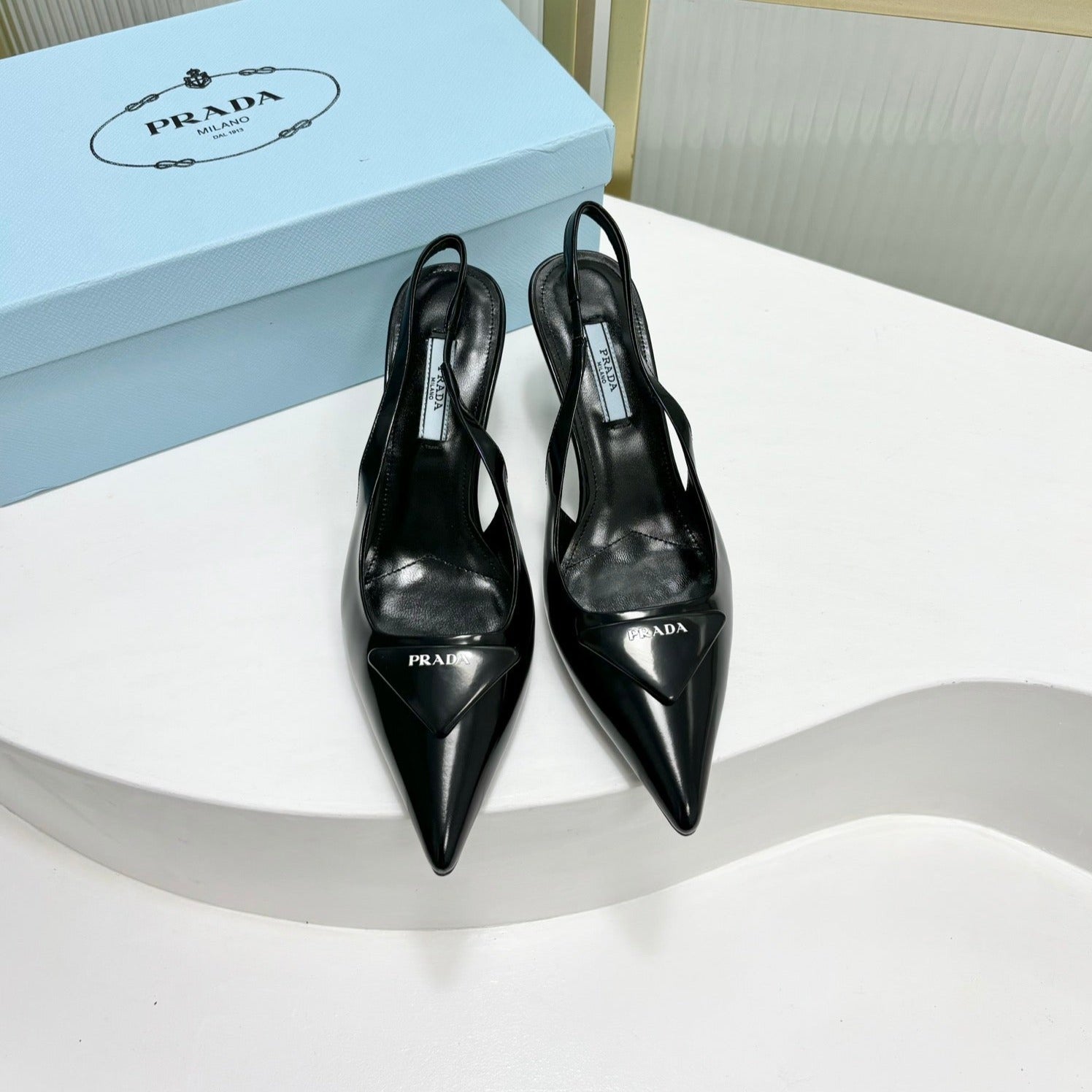 PRA SLINGBACK PUMPS 75MM PATENT LEATHER