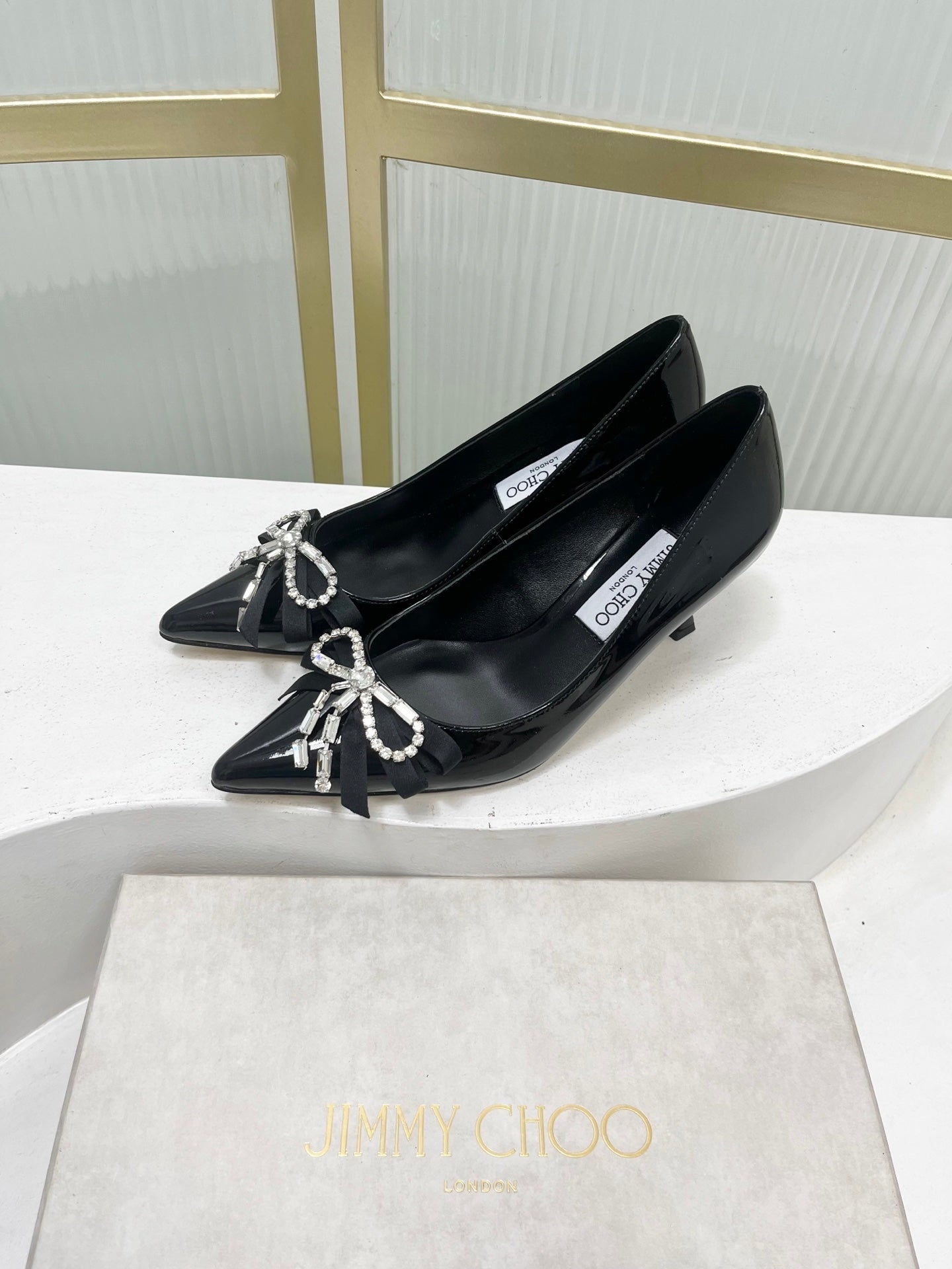 Jimmy 26s Pointed Toe Pump 55 Black Patent Leather 605968