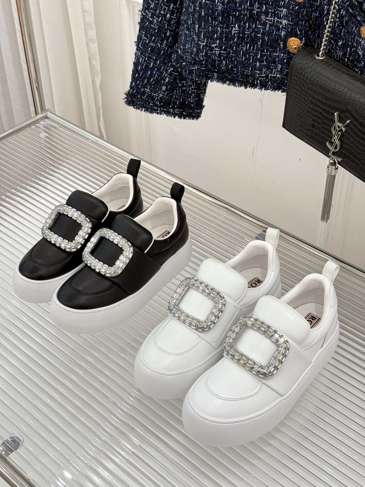 Viv Diamond Buckle Platform Imported Lambskin 189335
