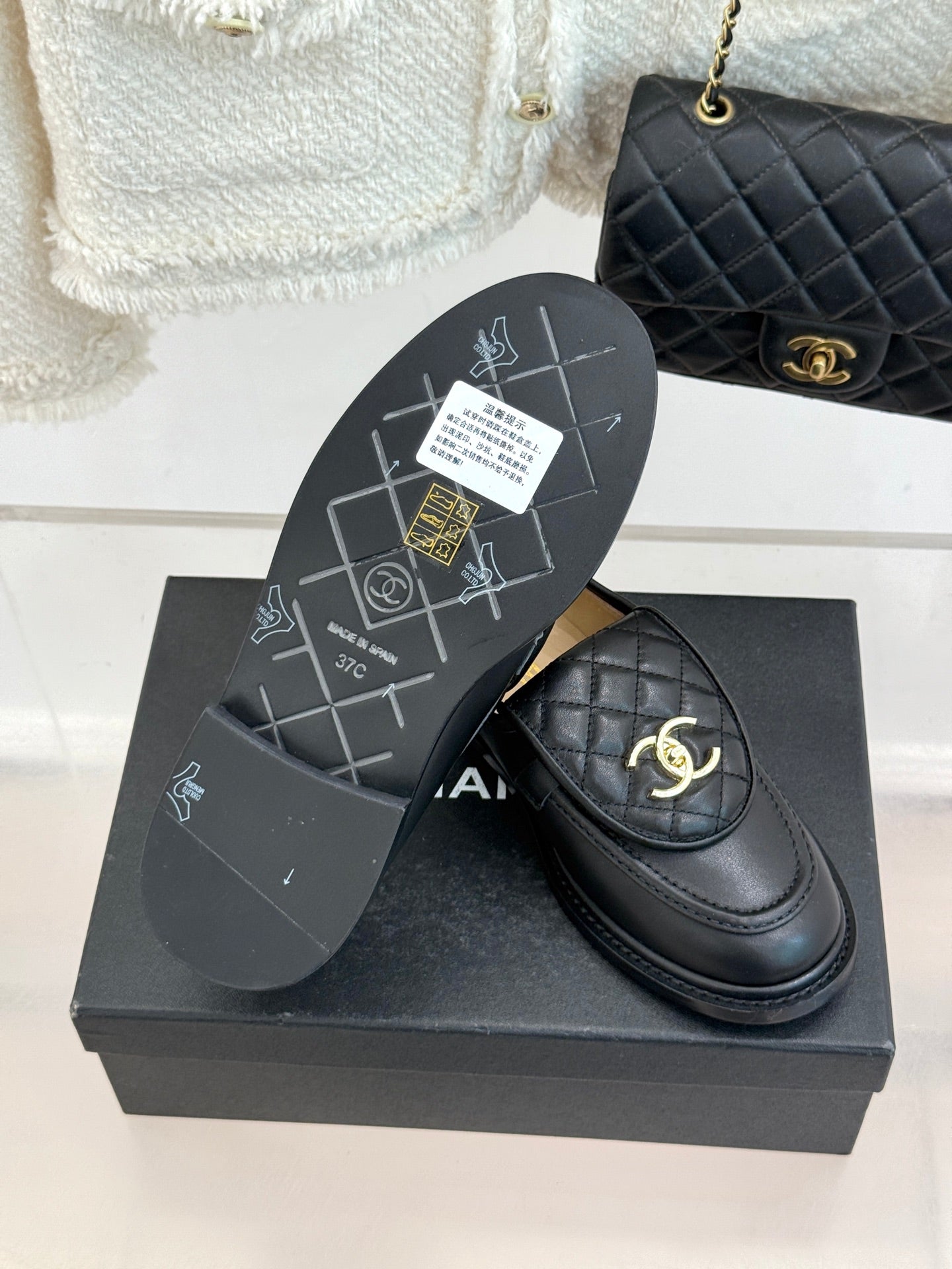 Chanel 2026 Double C High-Heeled Loafers Leather Sheepskin 826099