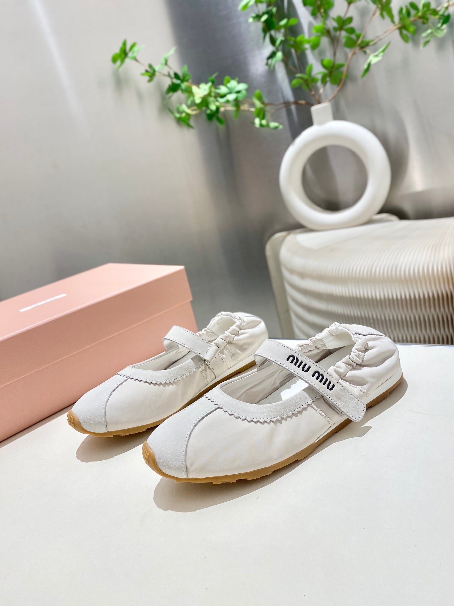 Miu Miu 2026 Ballet Flat Suede Fabric