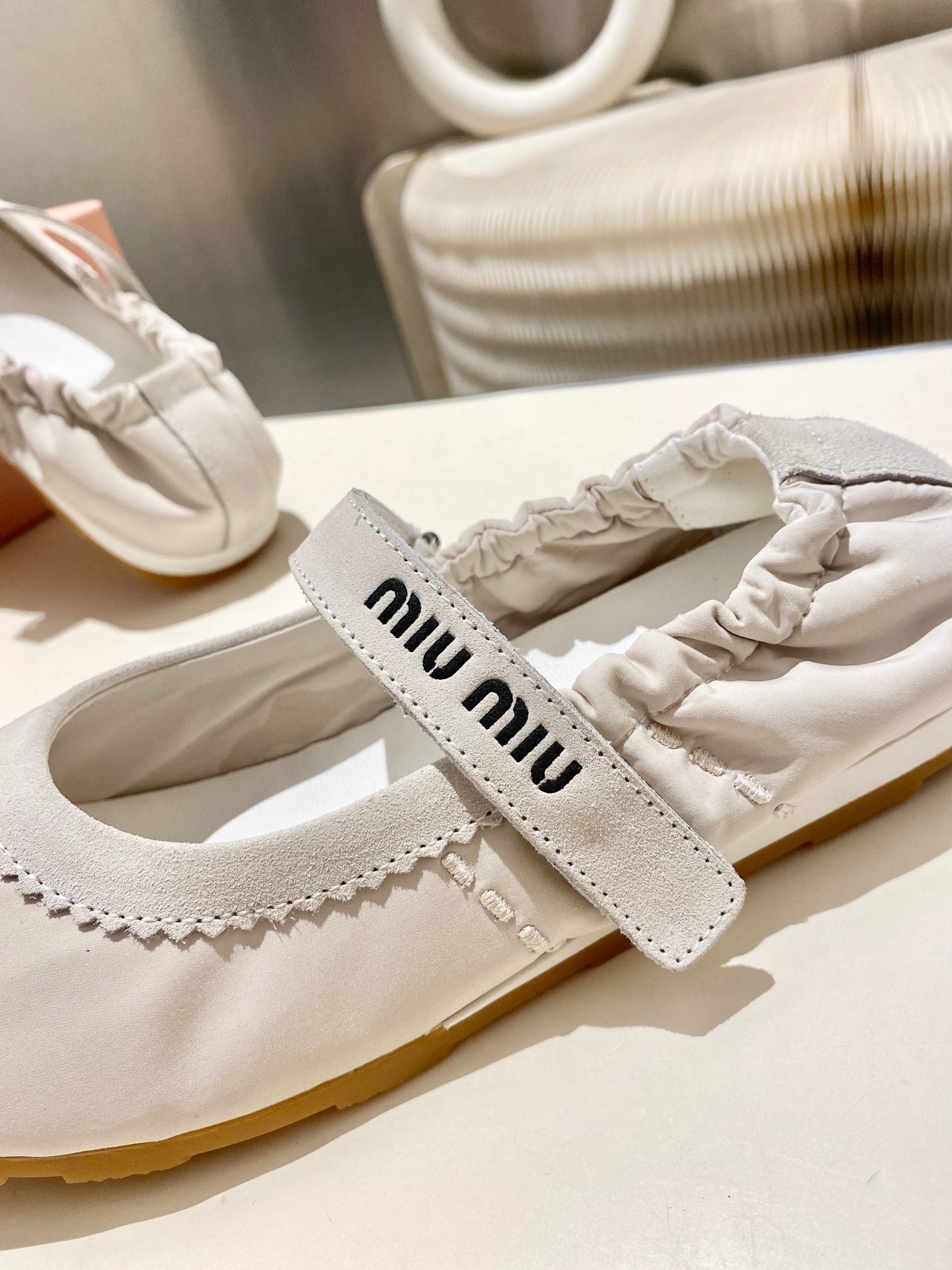 Miu Miu 2026 Ballet Flat Suede Fabric