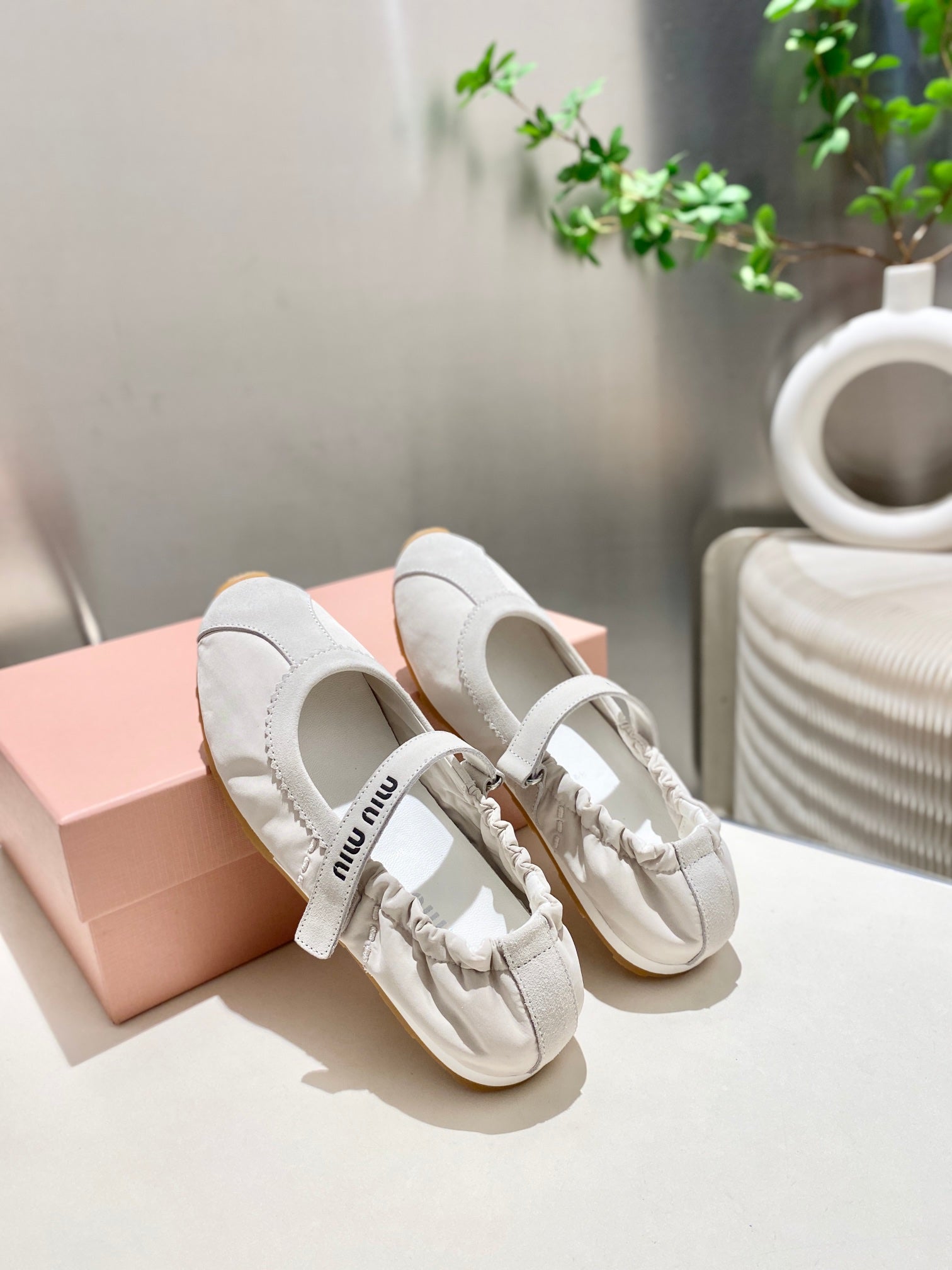 Miu Miu 2026 Ballet Flat Suede Fabric