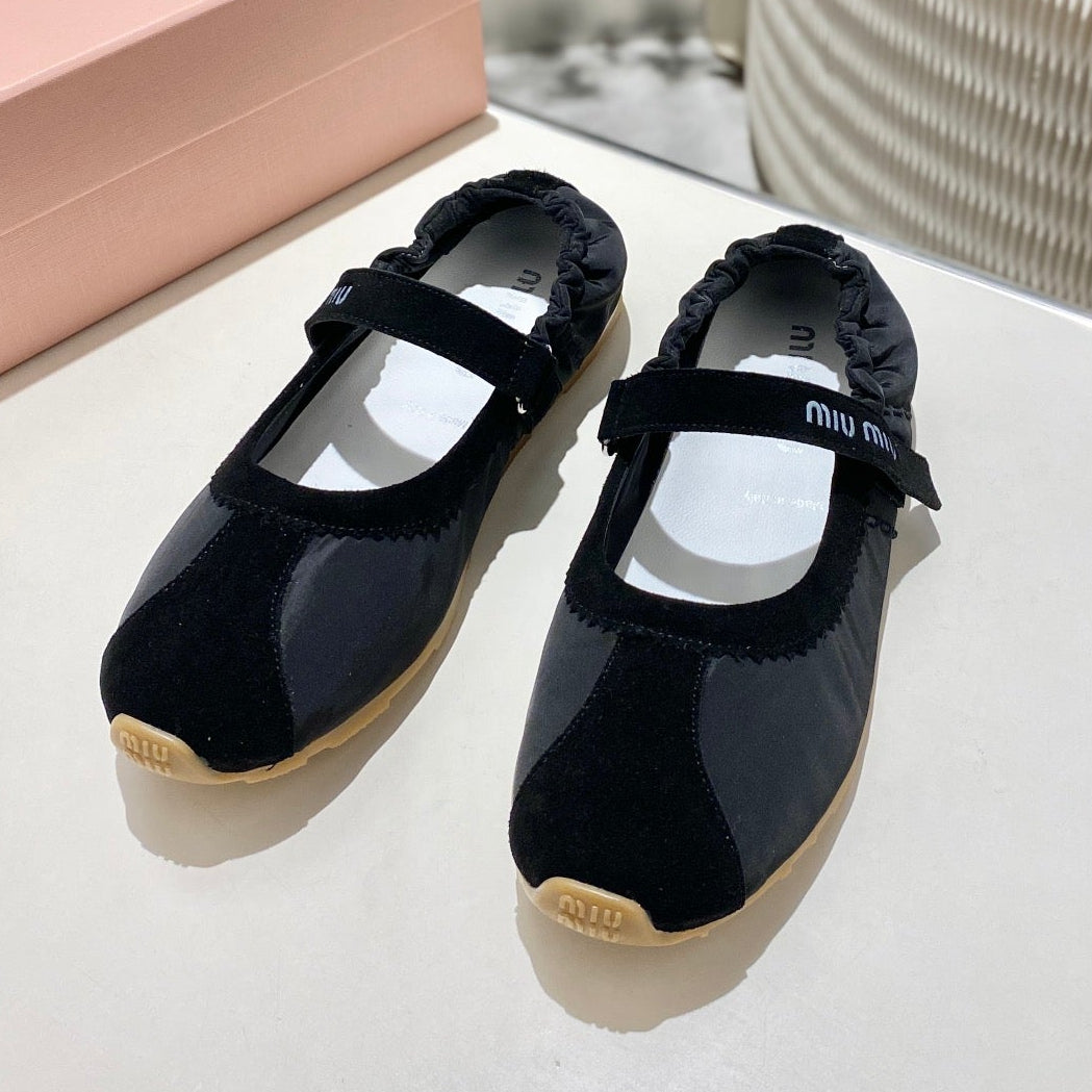 Miu Miu 2026 Ballet Flat Suede Fabric