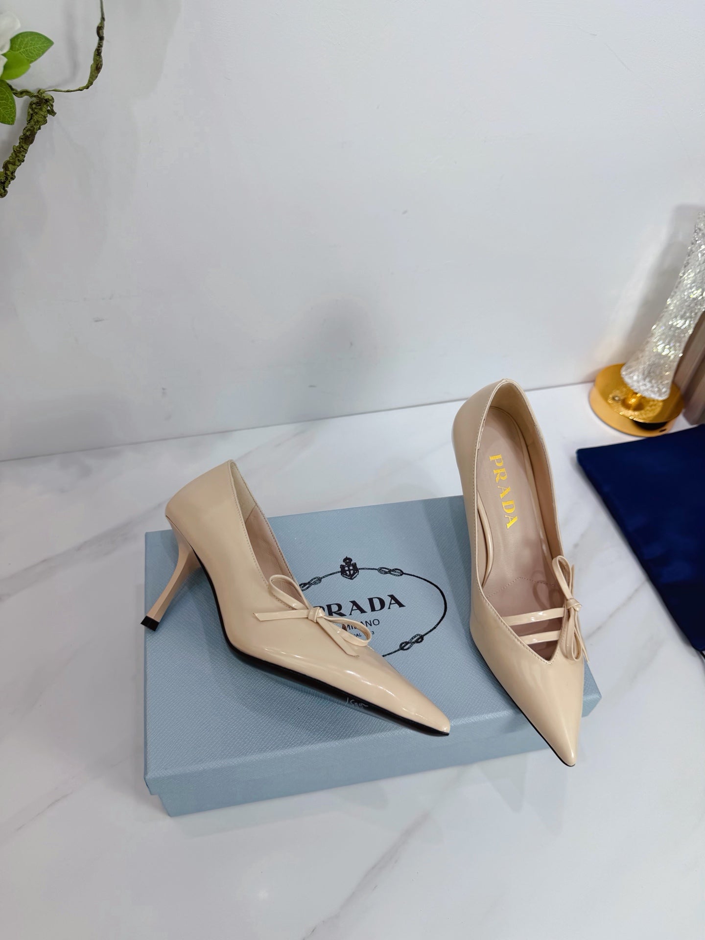 PRA 26SS High Heels Pumps 75 Beige Patent Leather 592355