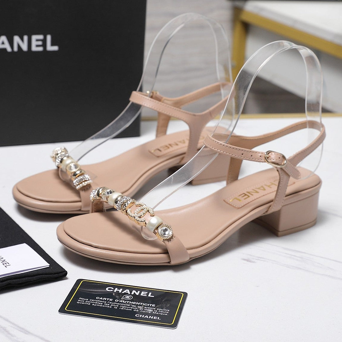 Chanel 2026 Sandals 25mm Nude Cowhide 758395