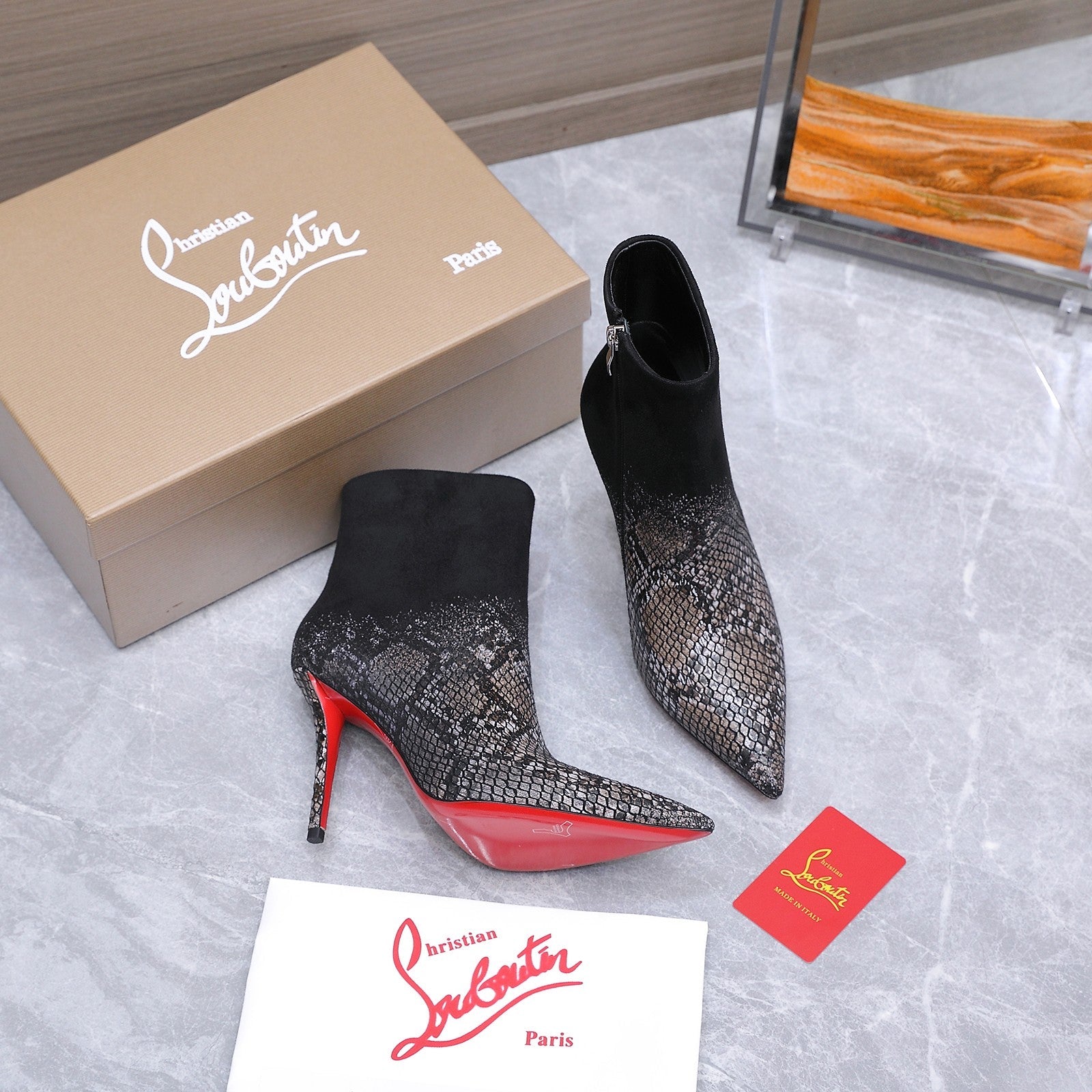 Christian Kondora Metallic Injected Boot Suede 863891