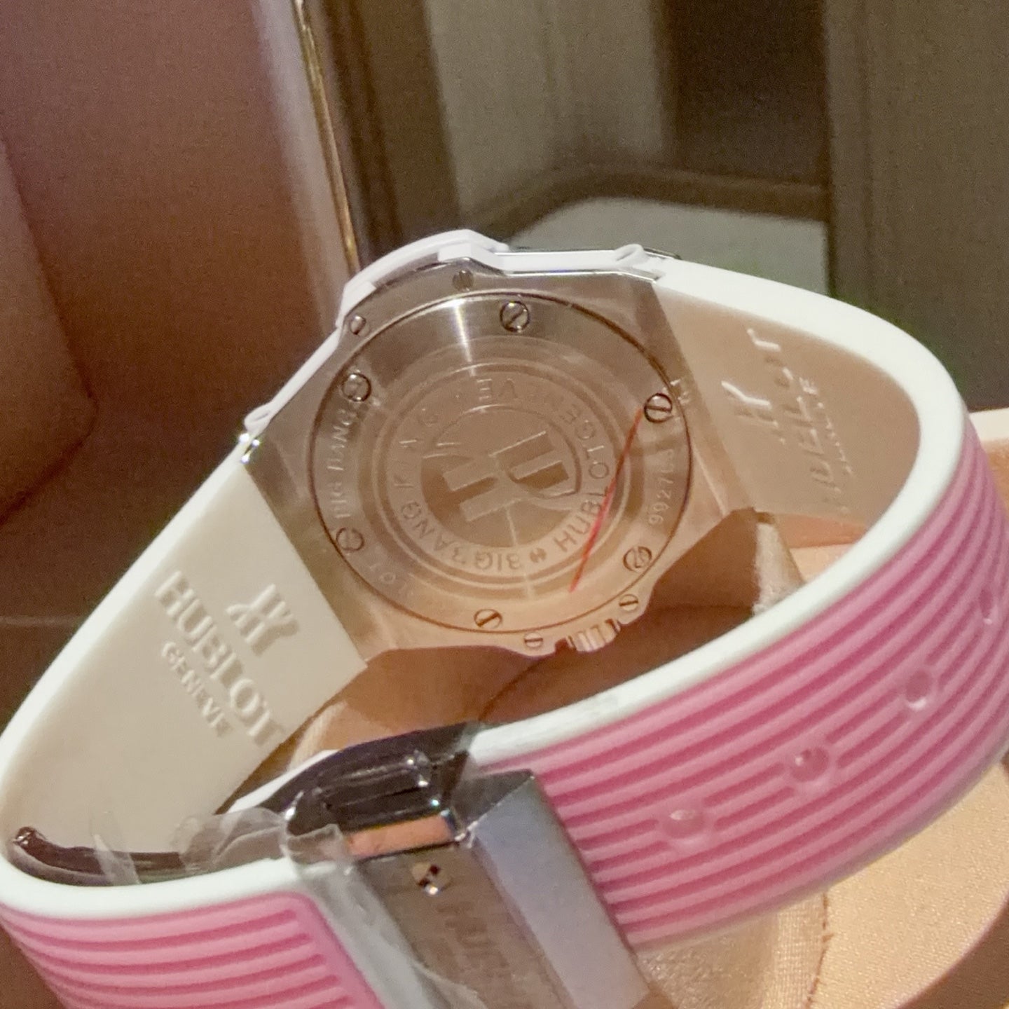 Hublot Big Bang One Click Joyful Steel Pink 33mm Watch Pink Strap