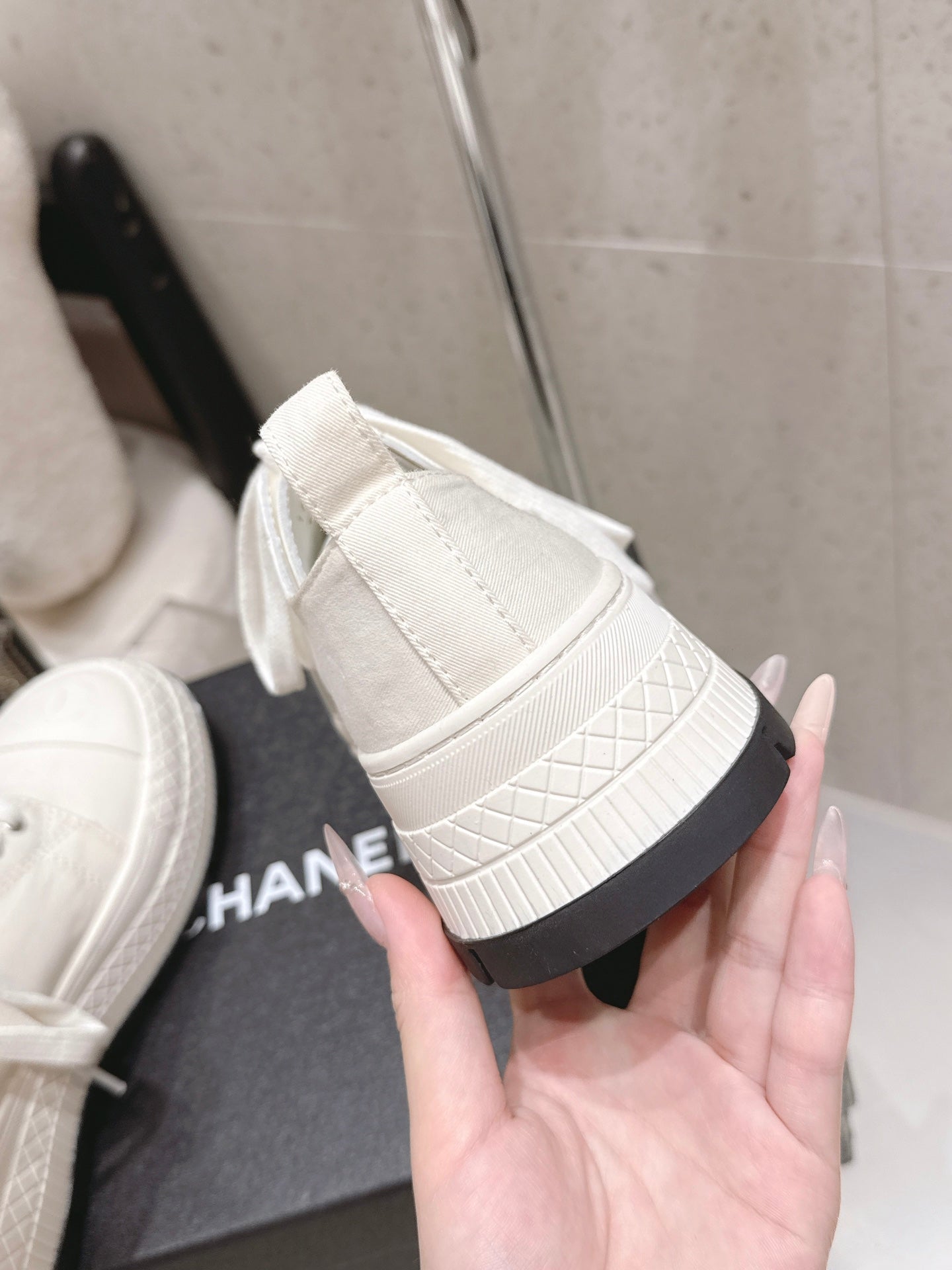 Chanel 2026 Panda Sneakers White Denim Leather 762921