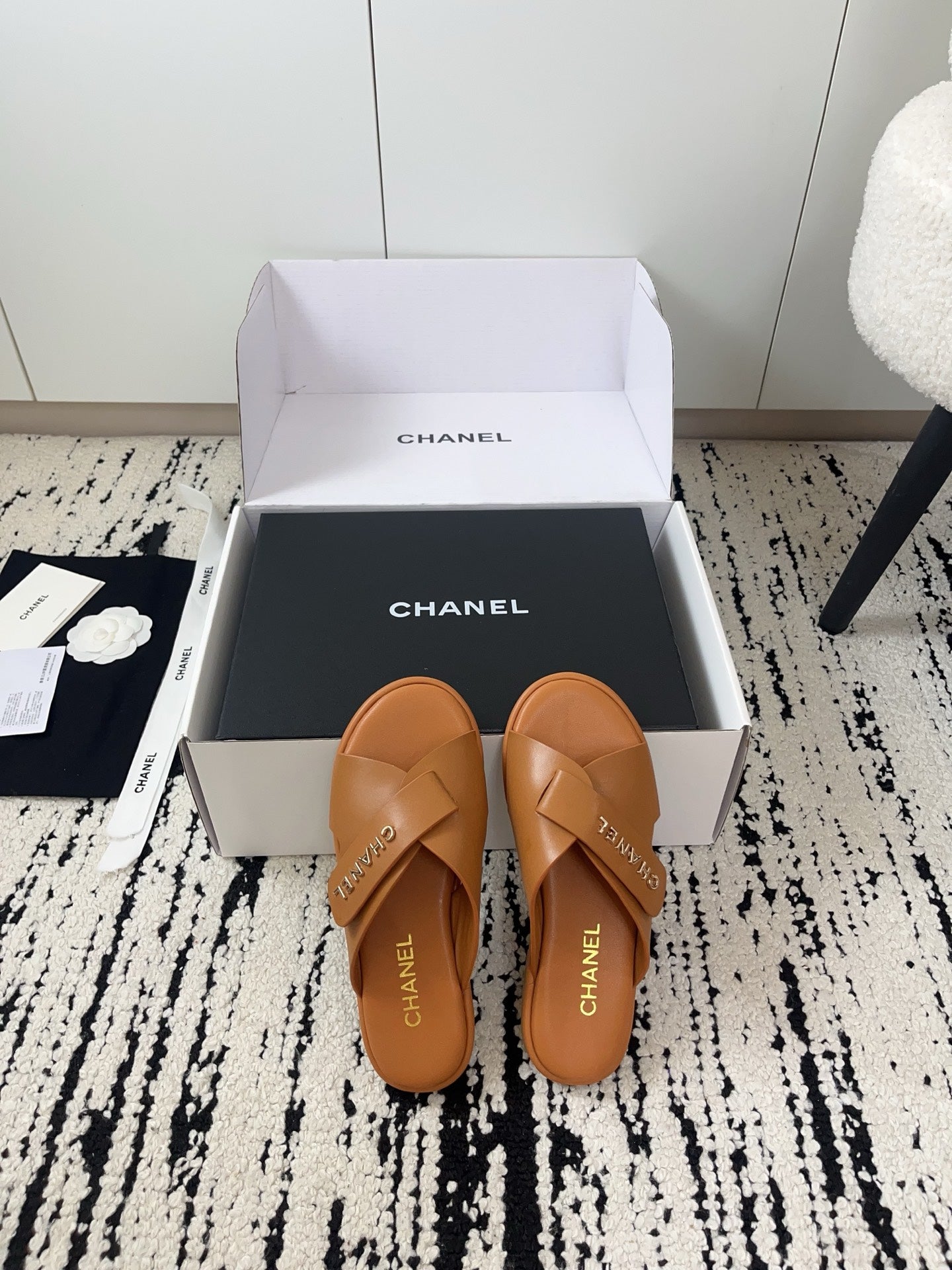 Chanel 2026 Cross-Strap Sandals Sheepskin Leather 778279