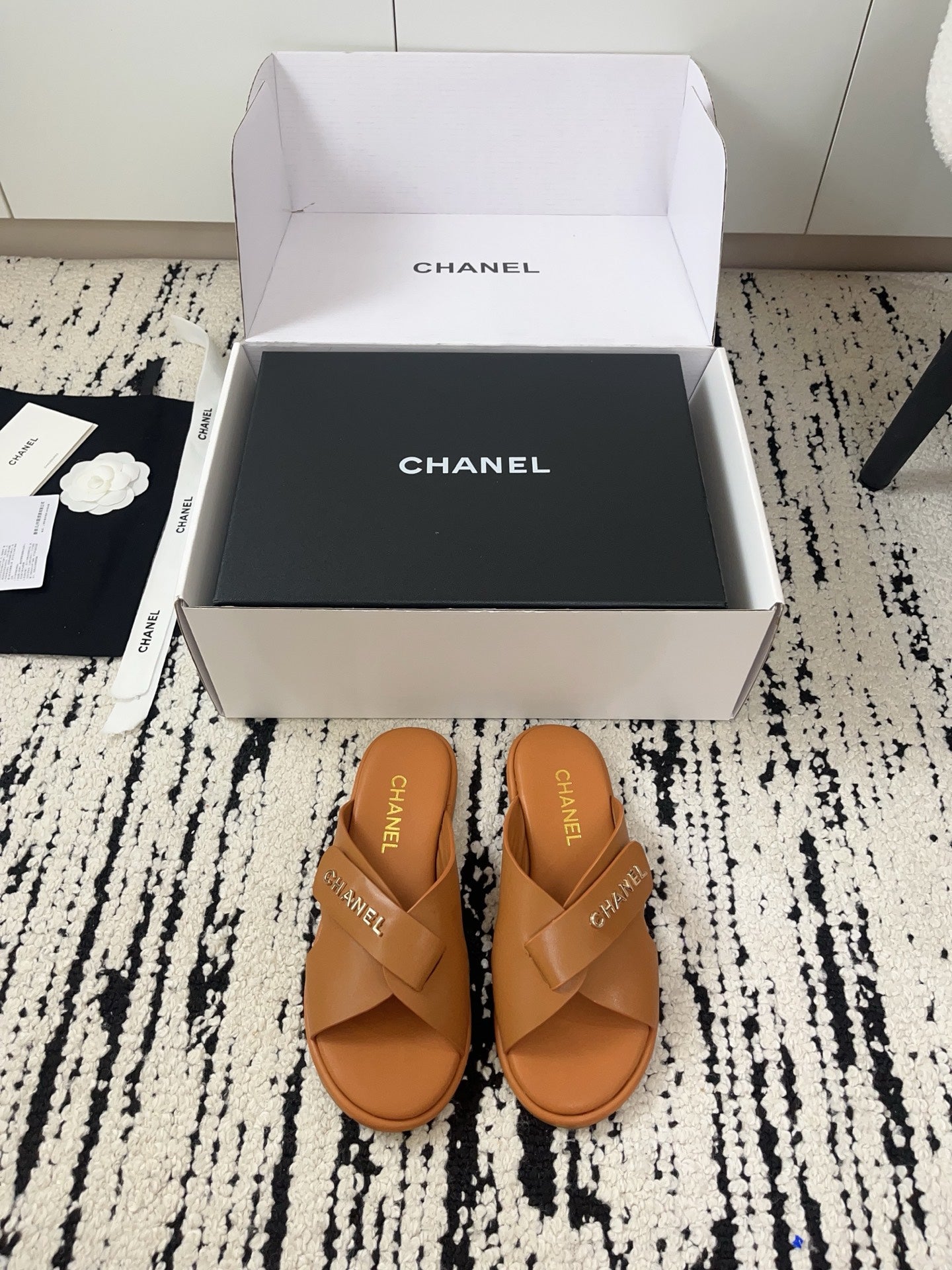Chanel 2026 Cross-Strap Sandals Sheepskin Leather 778279