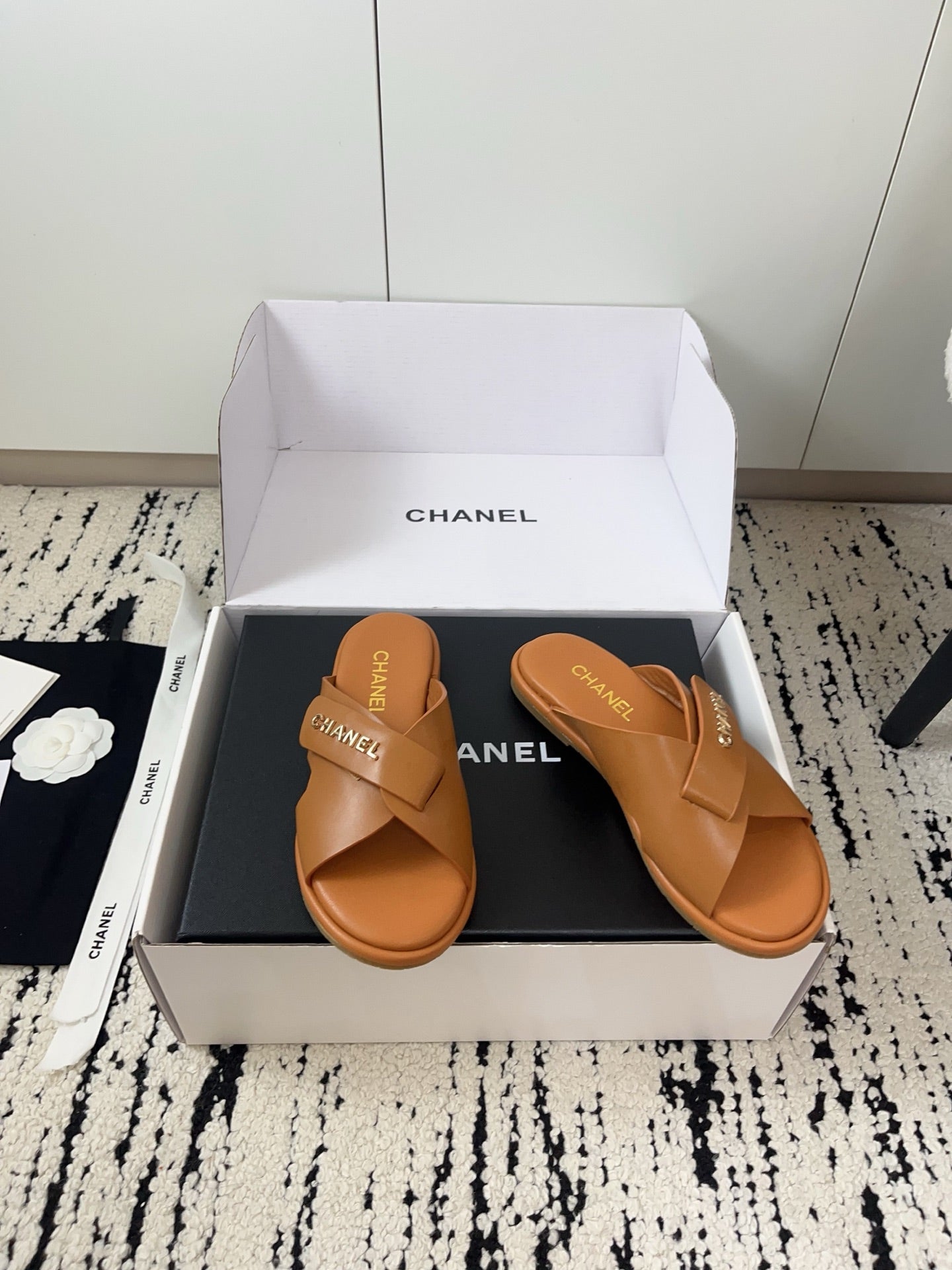 Chanel 2026 Cross-Strap Sandals Sheepskin Leather 778279