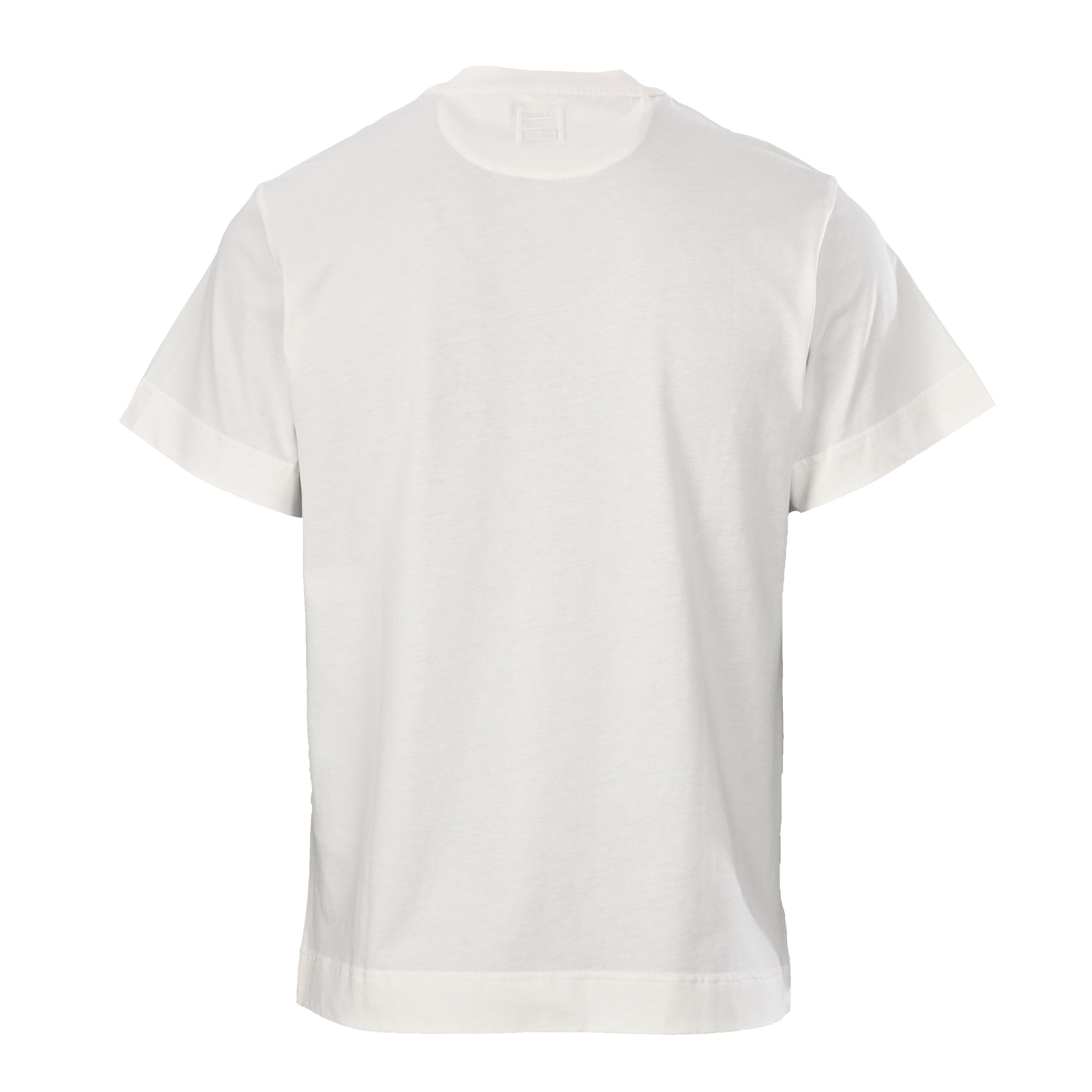 Fendi 2026 Men's  Floral Embroidered T-Shirt Cream Pure Cotton 827722