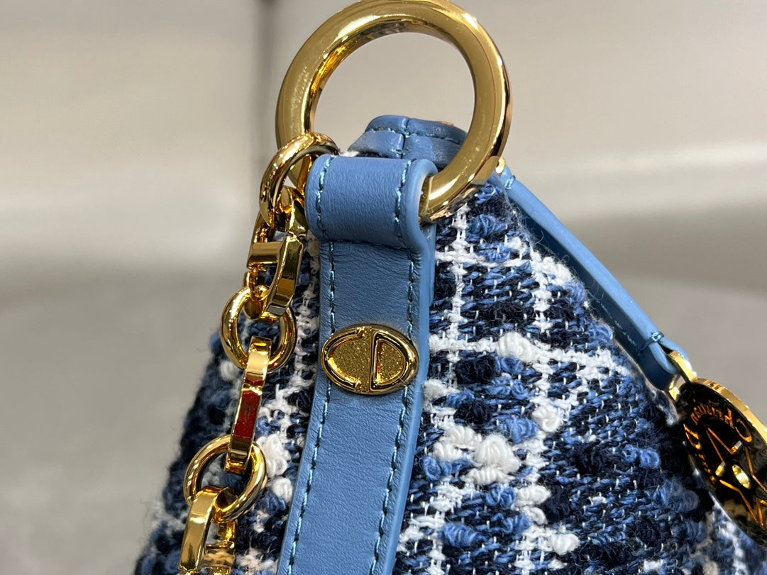 Dior 2026 Star Hobo Bag With Chain 28.5cm Tweed Leather