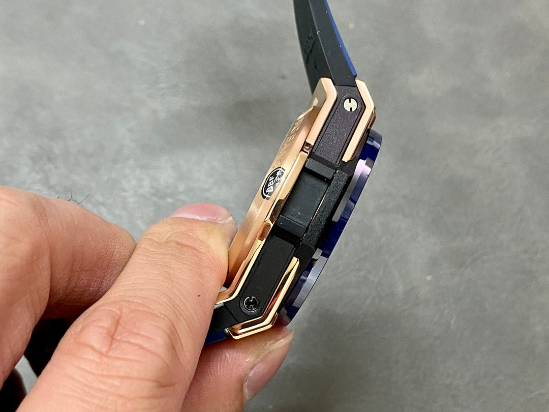 Hublot Big Bang Unico Rose Gold 42mm Watch with Blue Ceramic Bezel